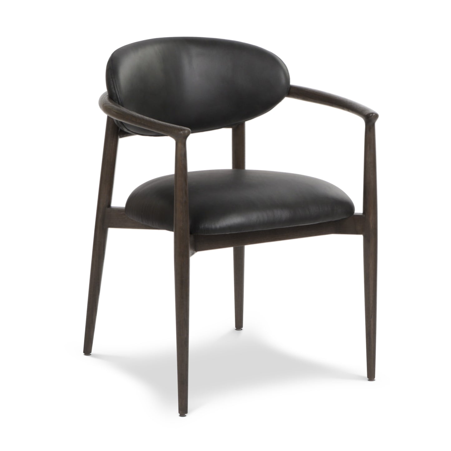 Riven Leather Dining Chair | Light Black