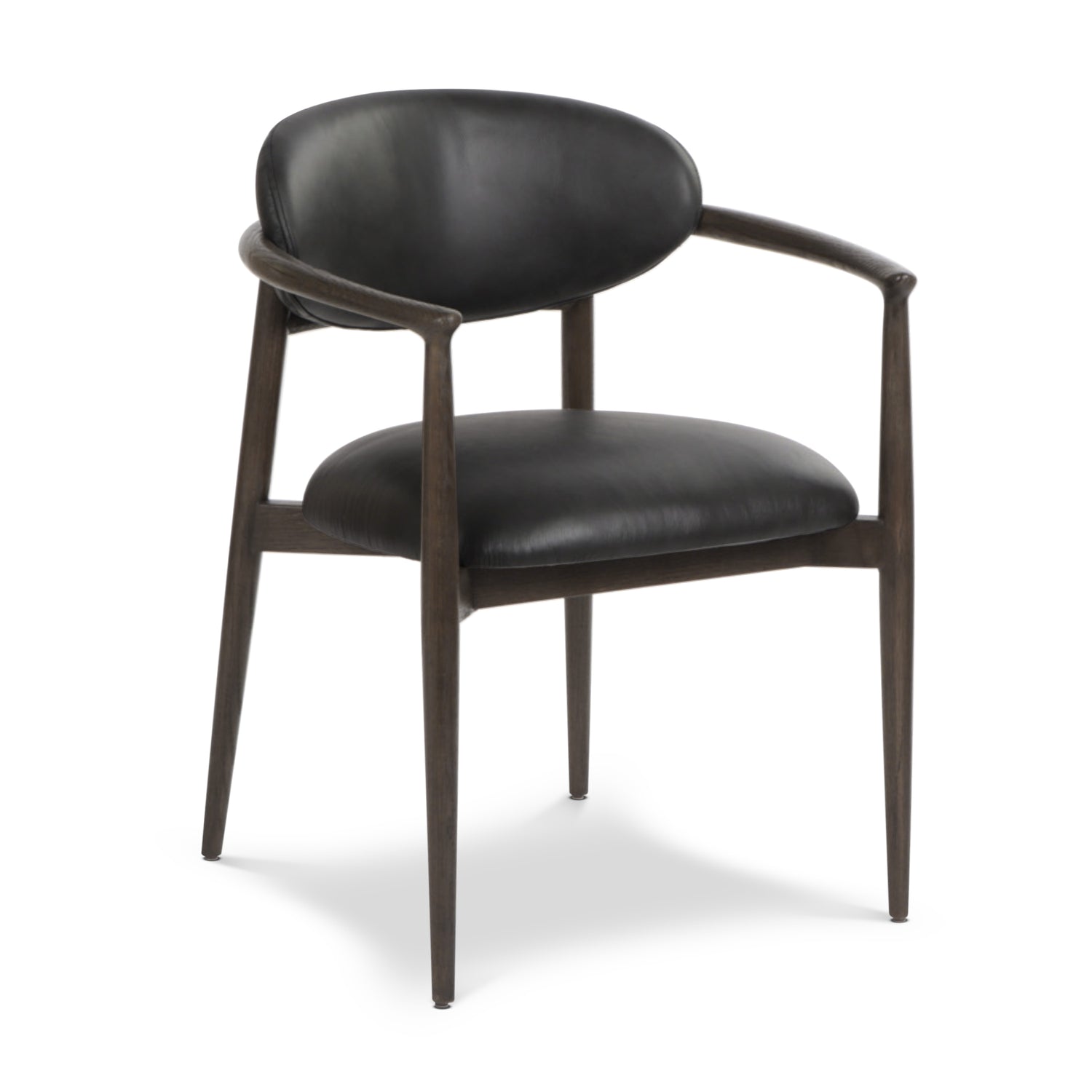Riven Leather Dining Chair | Light Black 