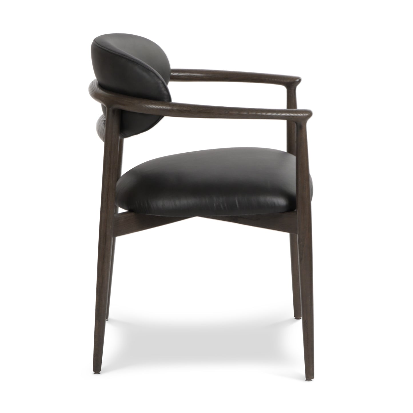 Riven Leather Dining Chair | Light Black