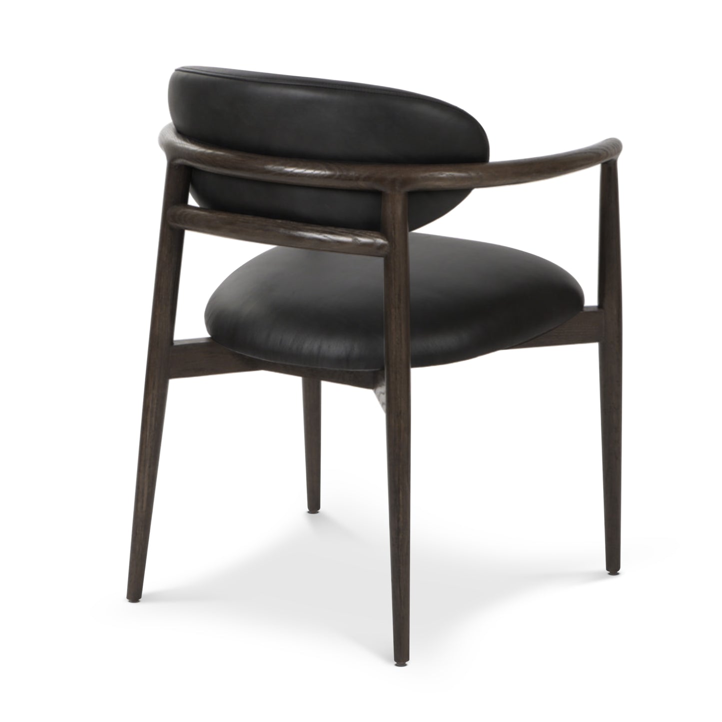 Riven Leather Dining Chair | Light Black