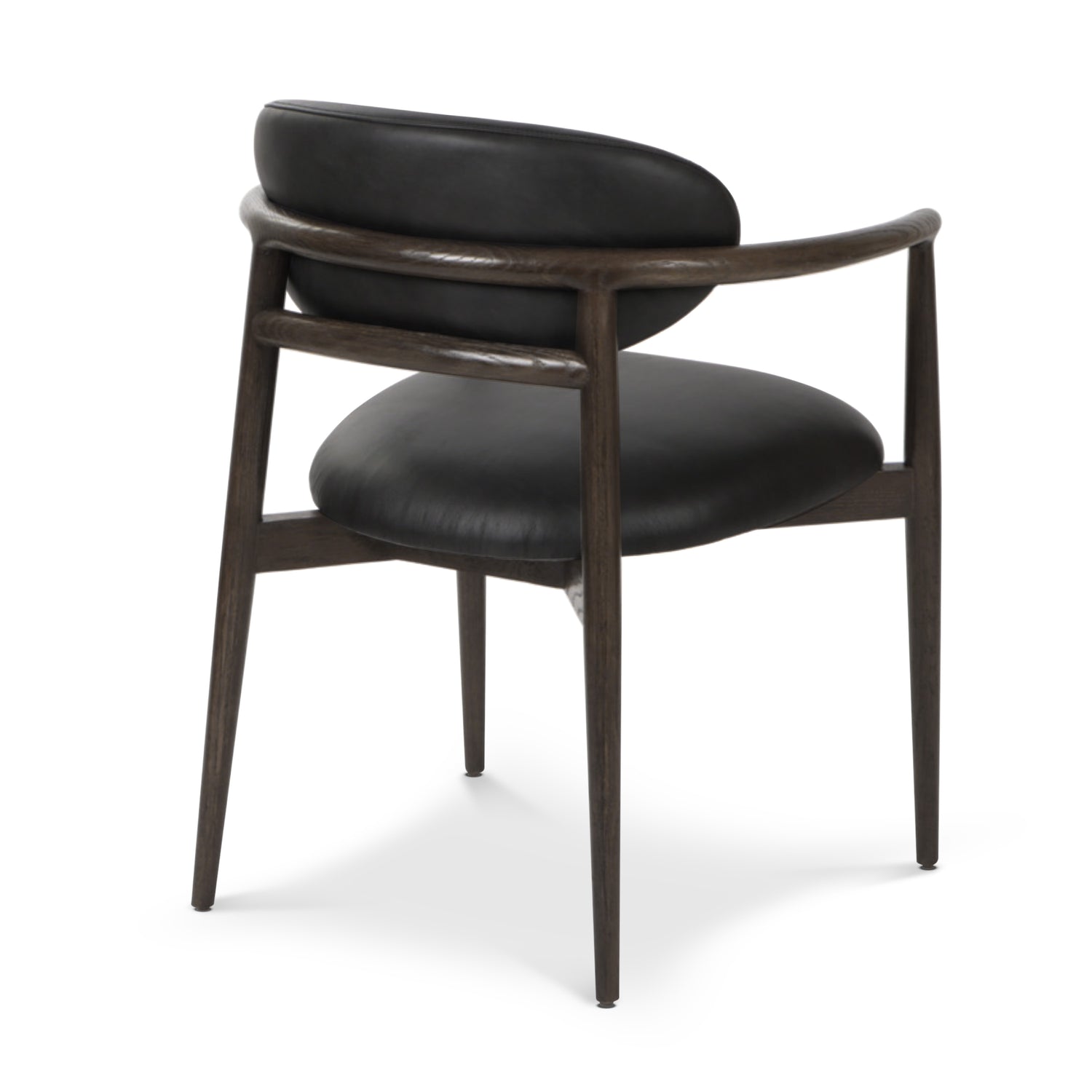 Riven Leather Dining Chair | Light Black 