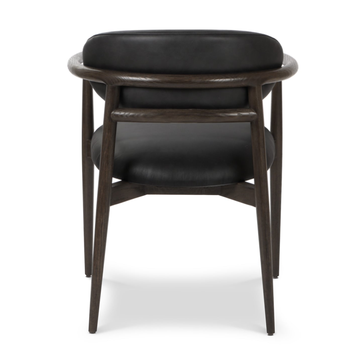 Riven Leather Dining Chair | Light Black