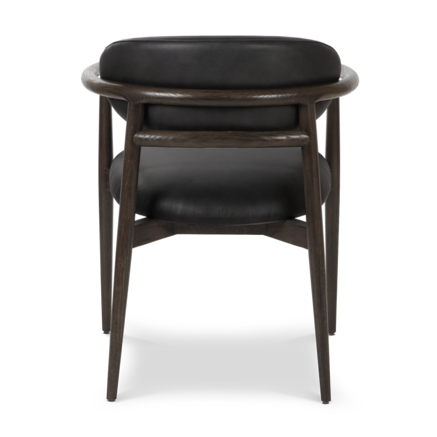 Riven Leather Dining Chair | Light Black 