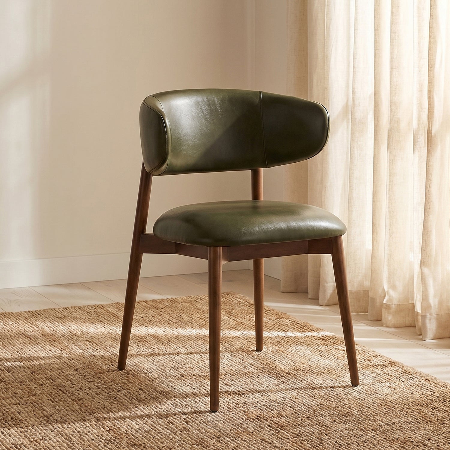 Talon Leather Dining Chair | Antique Green lifestyle_image