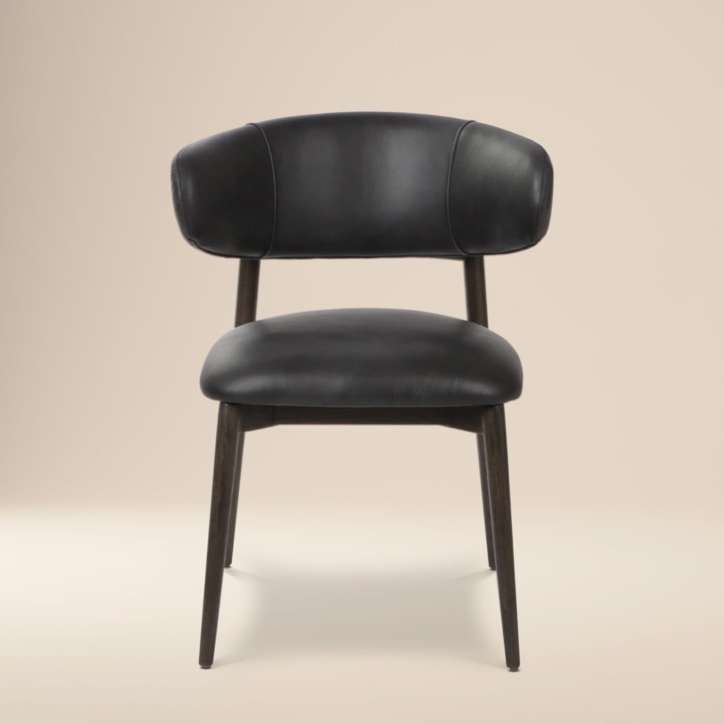 Talon Leather Dining Chair | Light Black