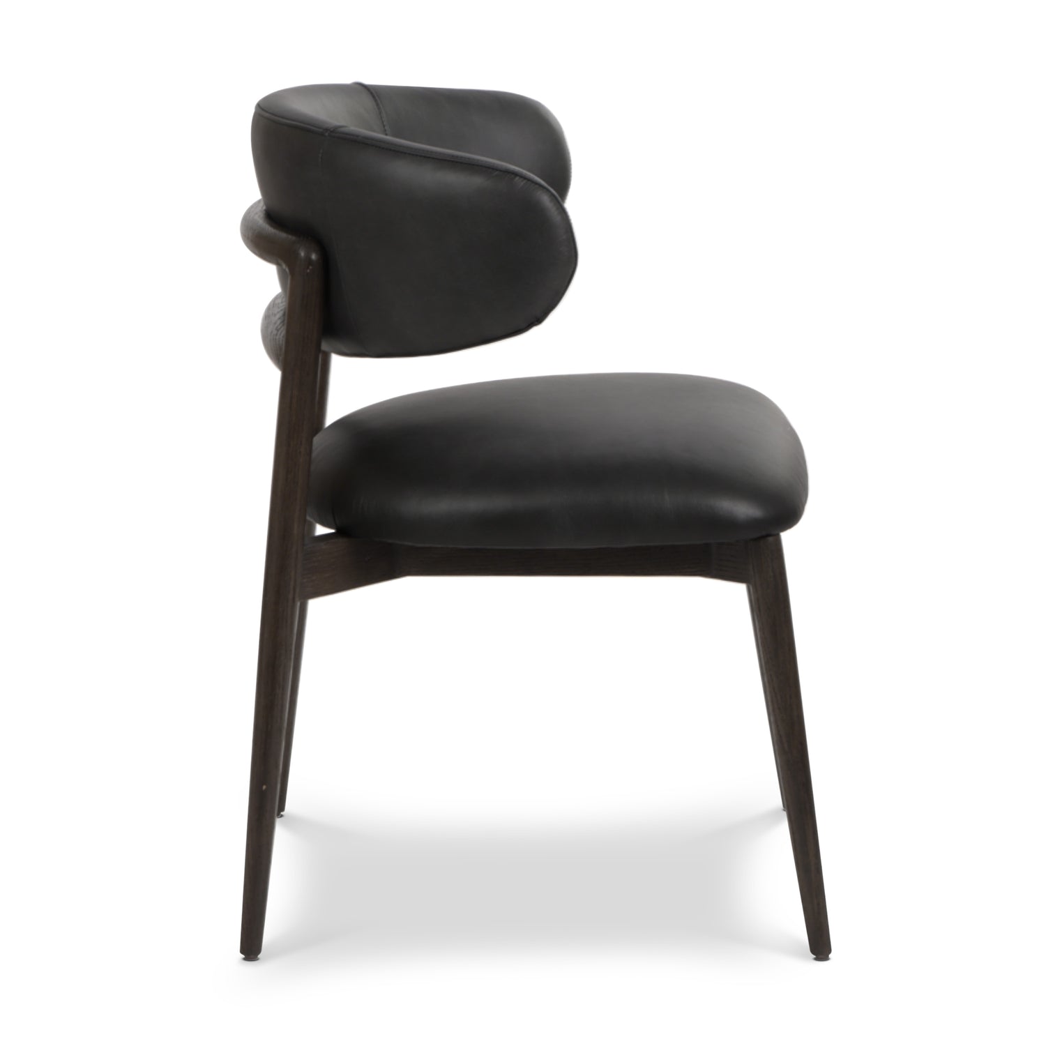 Talon Leather Dining Chair | Light Black 