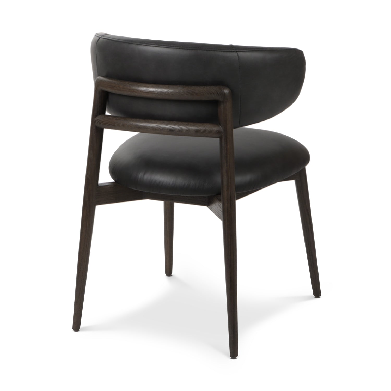 Talon Leather Dining Chair | Light Black 