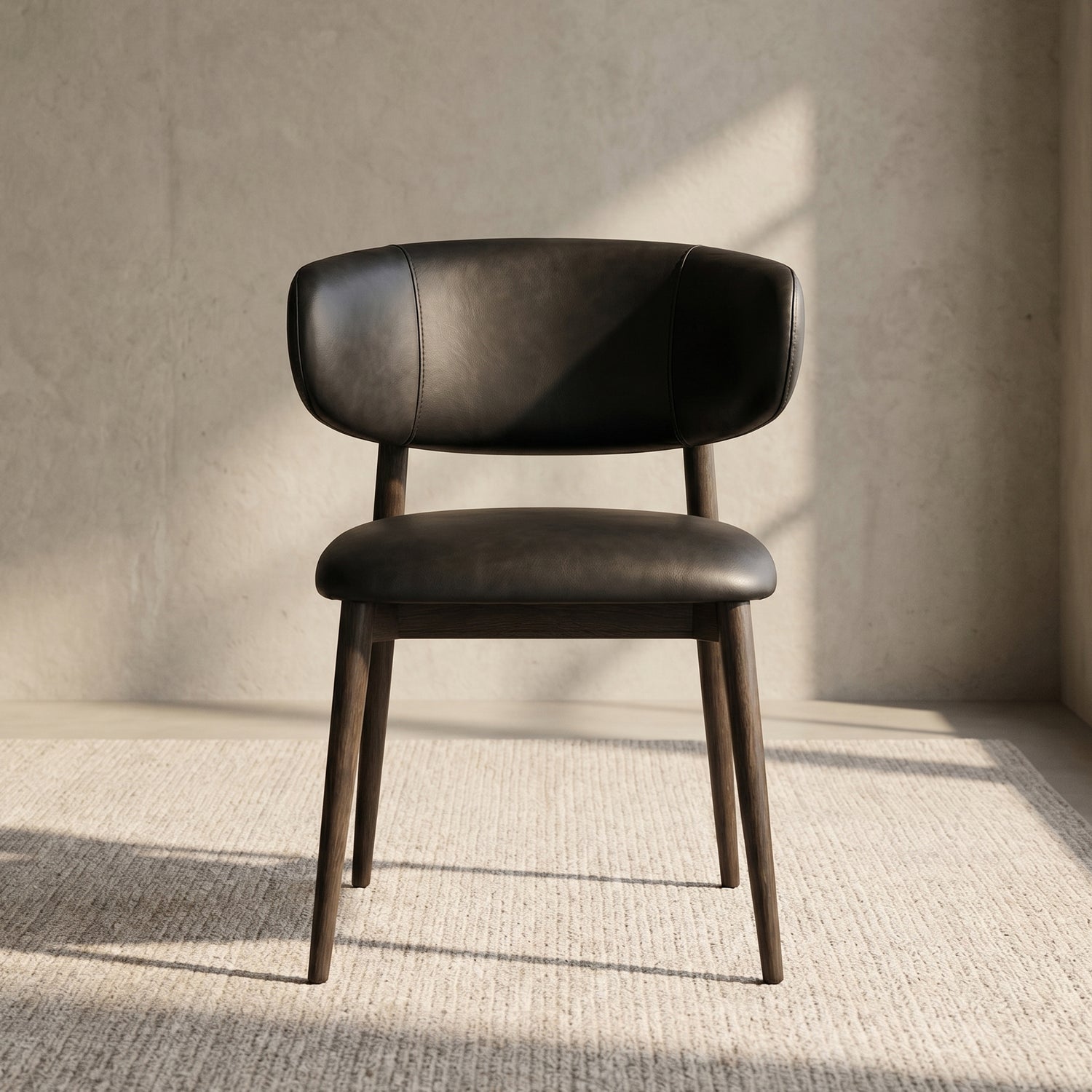 Talon Leather Dining Chair | Light Black lifestyle_image