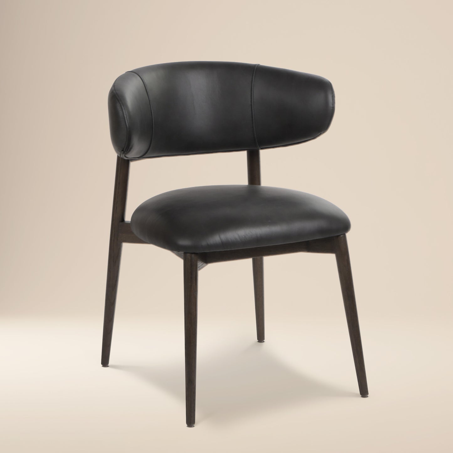 Talon Leather Dining Chair | Light Black