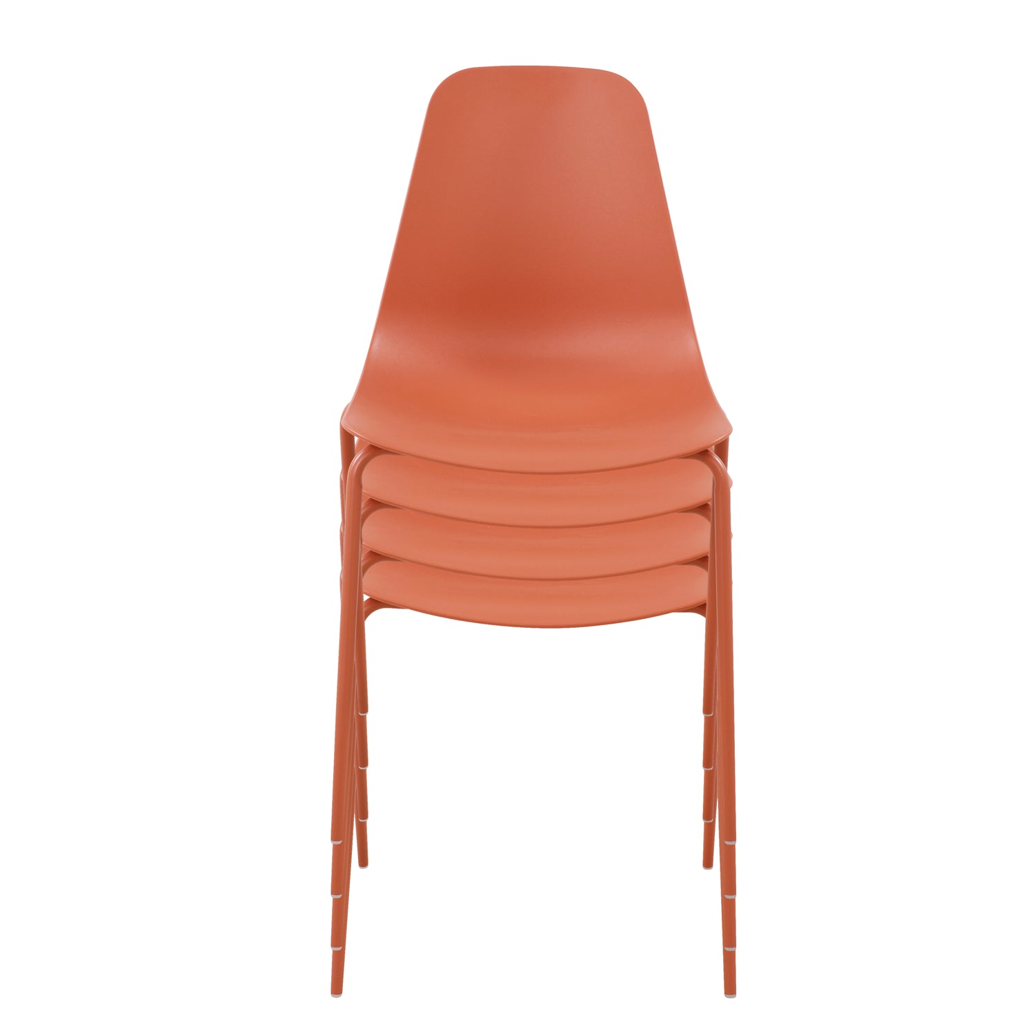 Isla Stackable Dining Chair | Coral Red | Set of 4 
