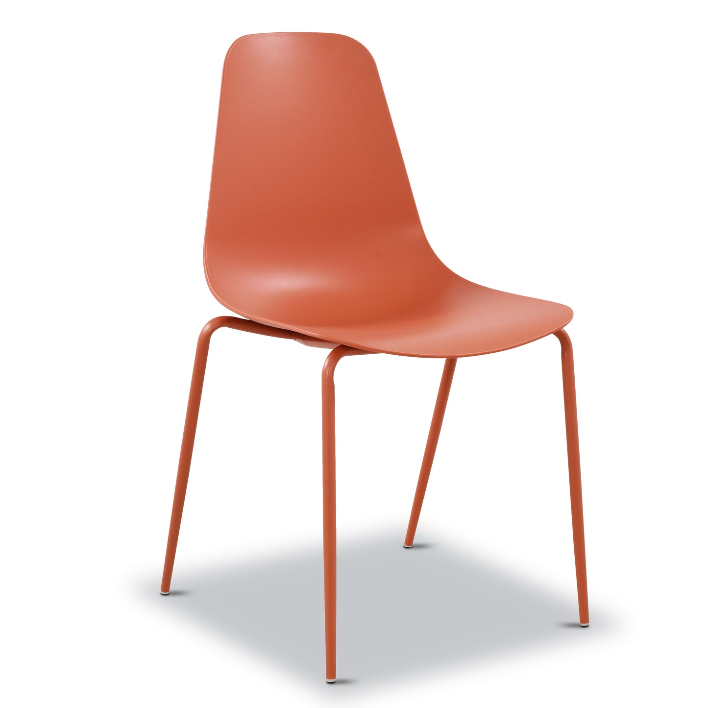 Isla Stackable Dining Chair | Coral Red | Set of 4