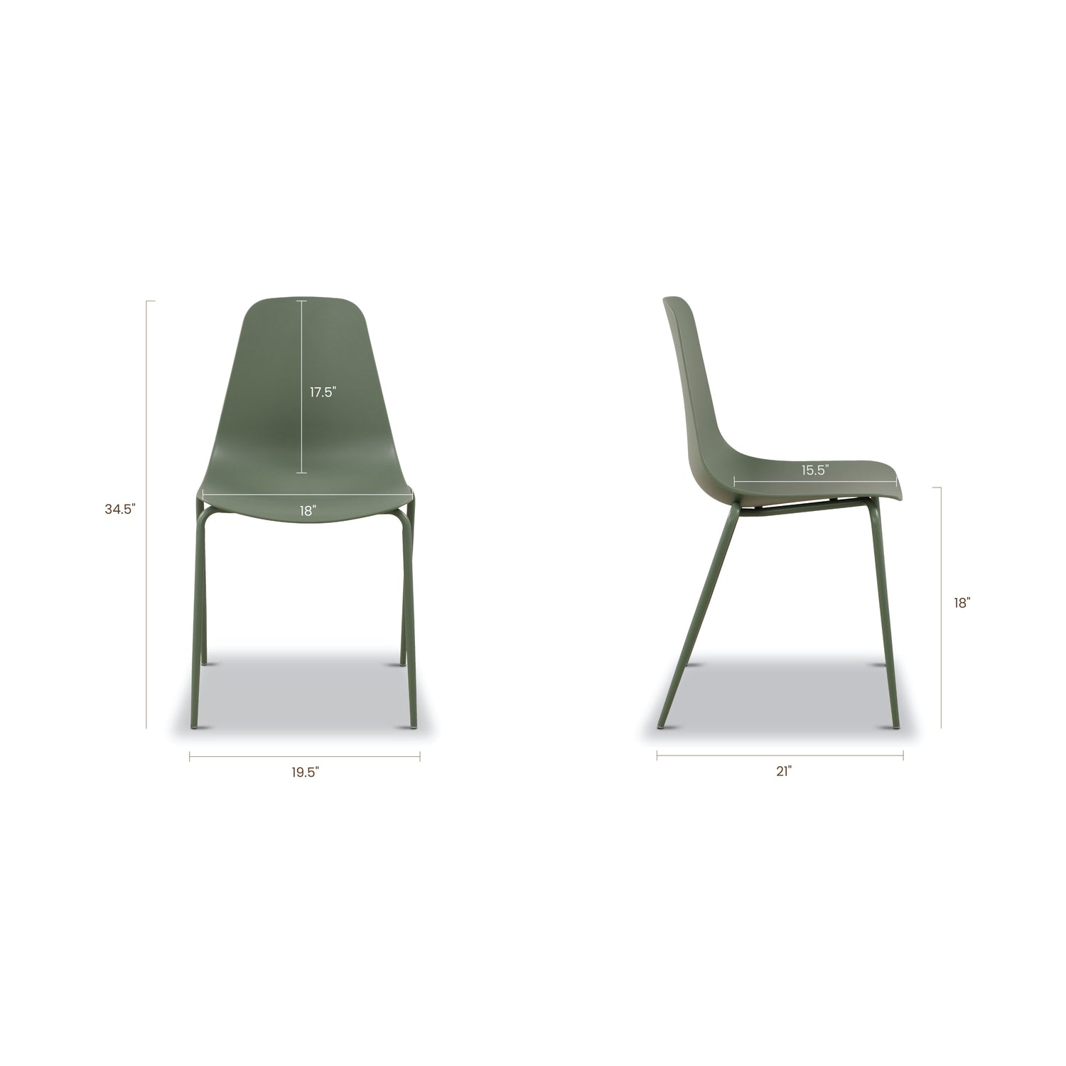 Isla Stackable Dining Chair | Pistachio Green | Set of 4 