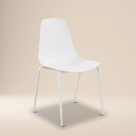 Isla Stackable Dining Chair | White | Set of 4