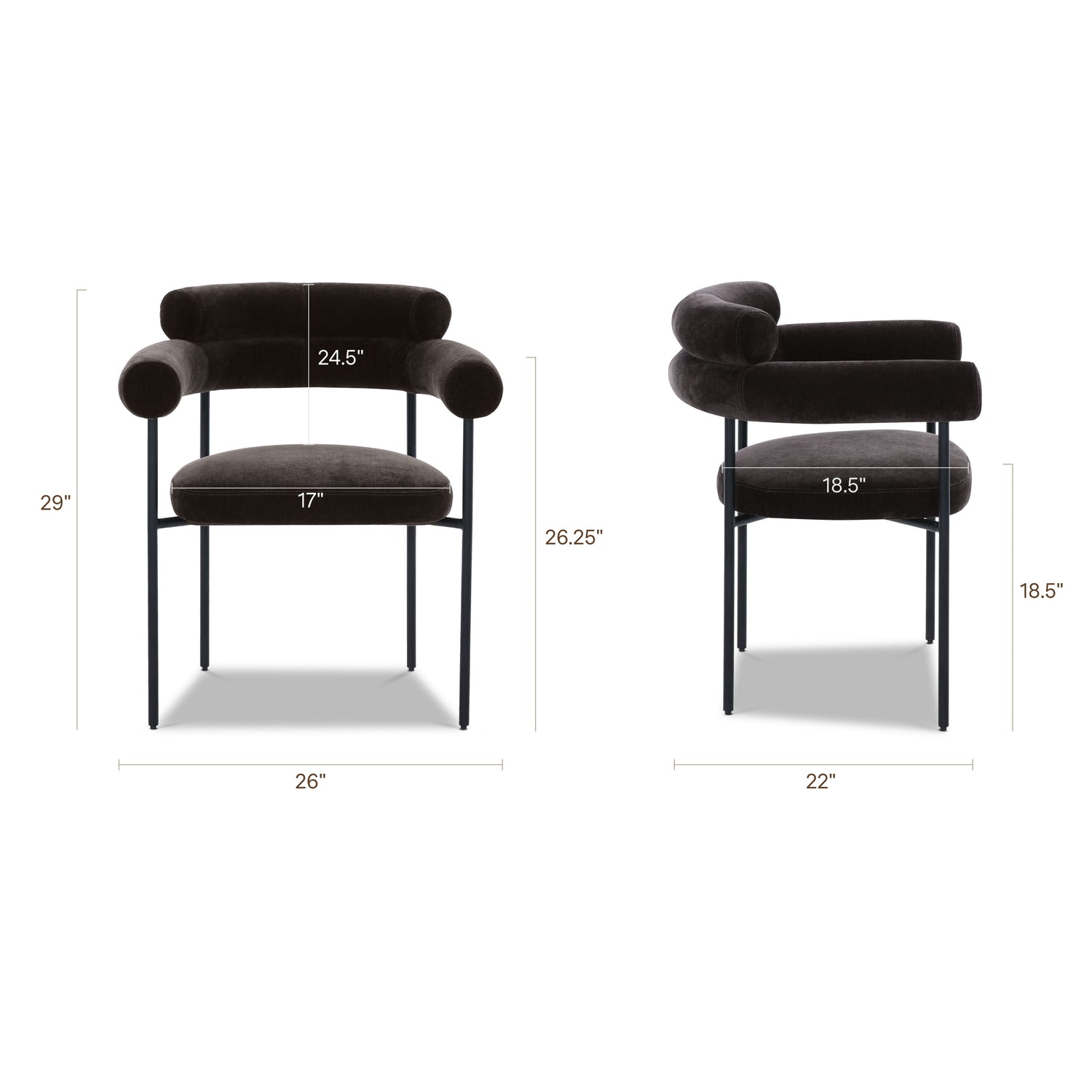 Bolus Dining Chair | Ganache Brown 