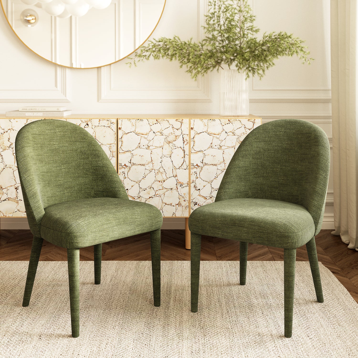 Labin Dining Chair | Moss Green | Set of 2 lifestyle_image