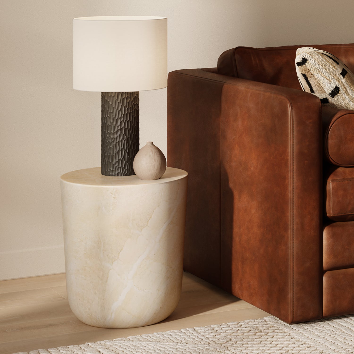 Dorset Side Table | Sandstone White lifestyle_image