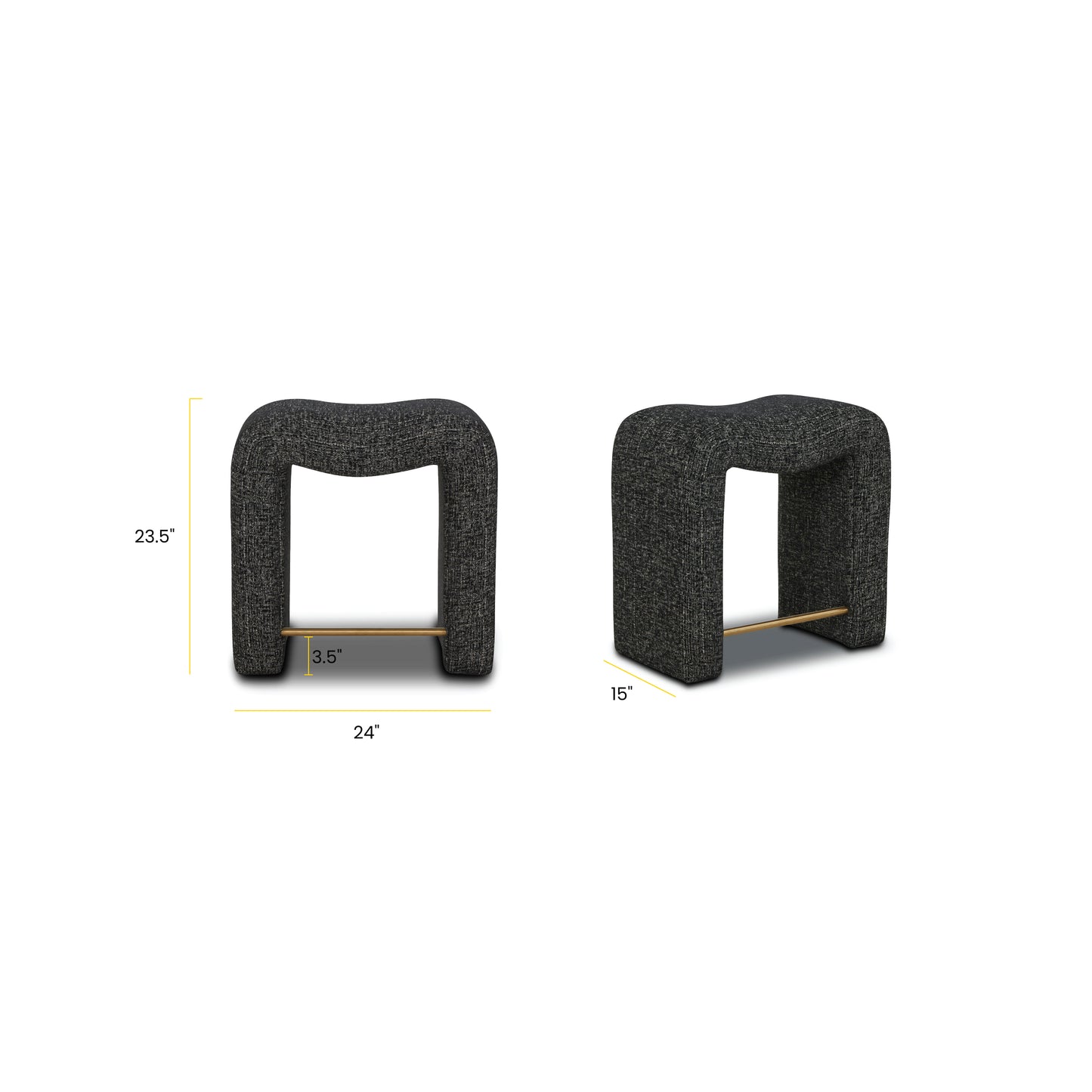 Faro 23.5" Counter Stool | Ebony Black