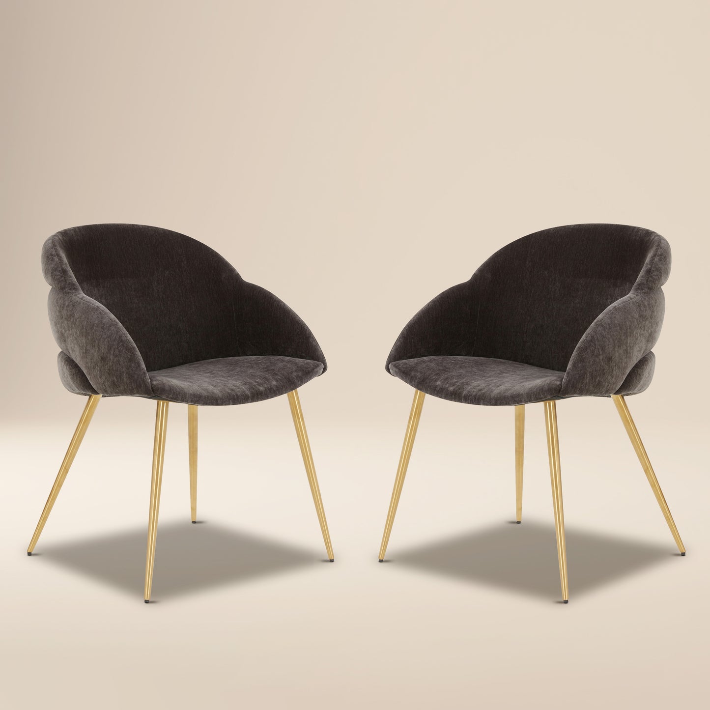 Como Fabric Dining Chair | Java Brown | Set of 2