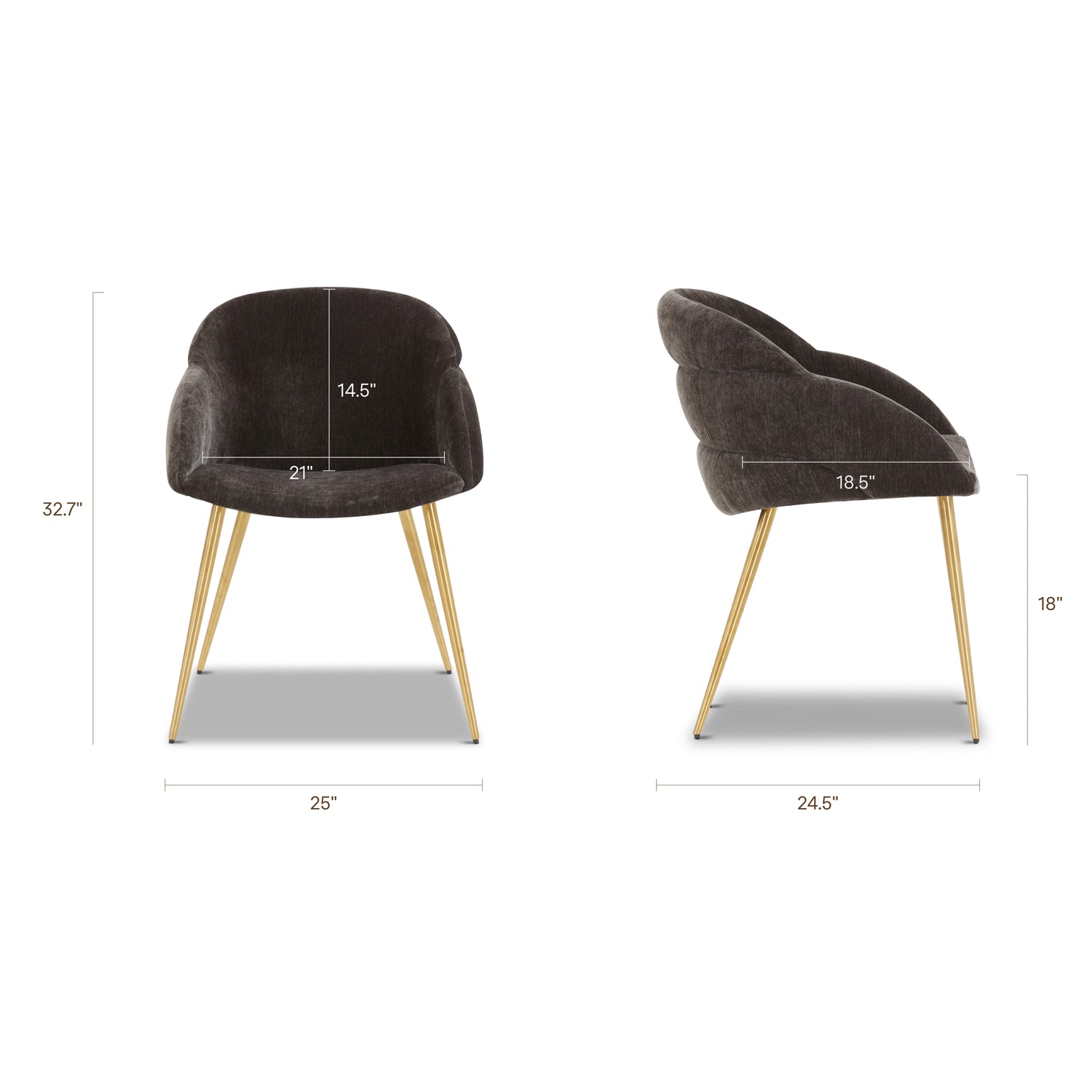 Como Fabric Dining Chair | Java Brown | Set of 2 
