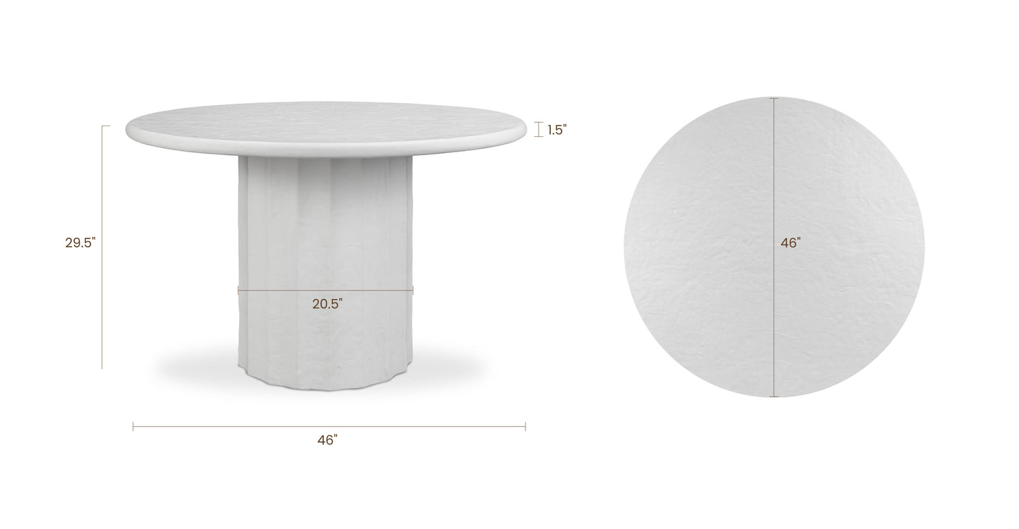 Kavala Indoor / Outdoor Dining Table (46") | Ivory Concrete