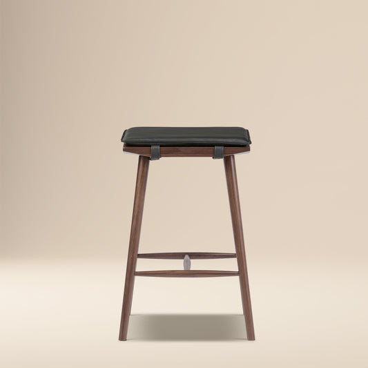 Valentino 26" Counter Stool | Black/Walnut