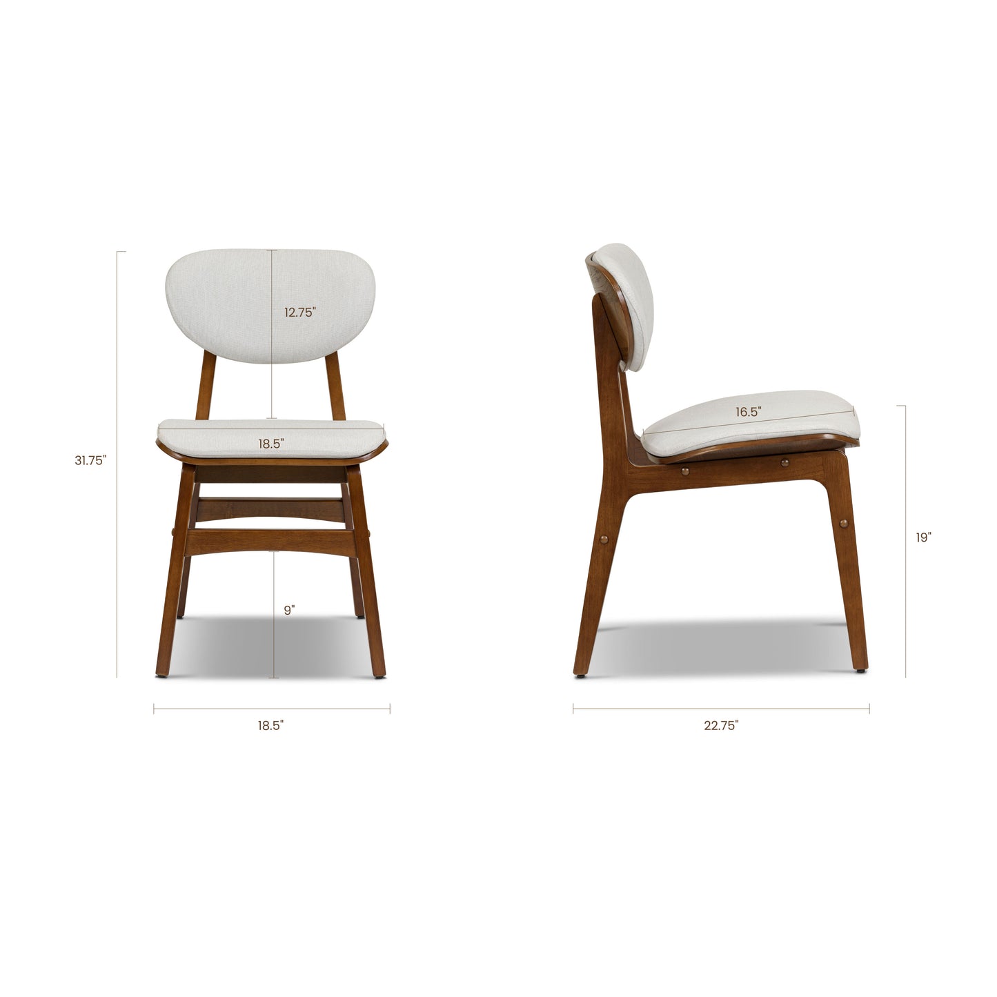 Finnley Dining Chair with Removable / Washable Covers | Pearlstone Ivory | Set of 2