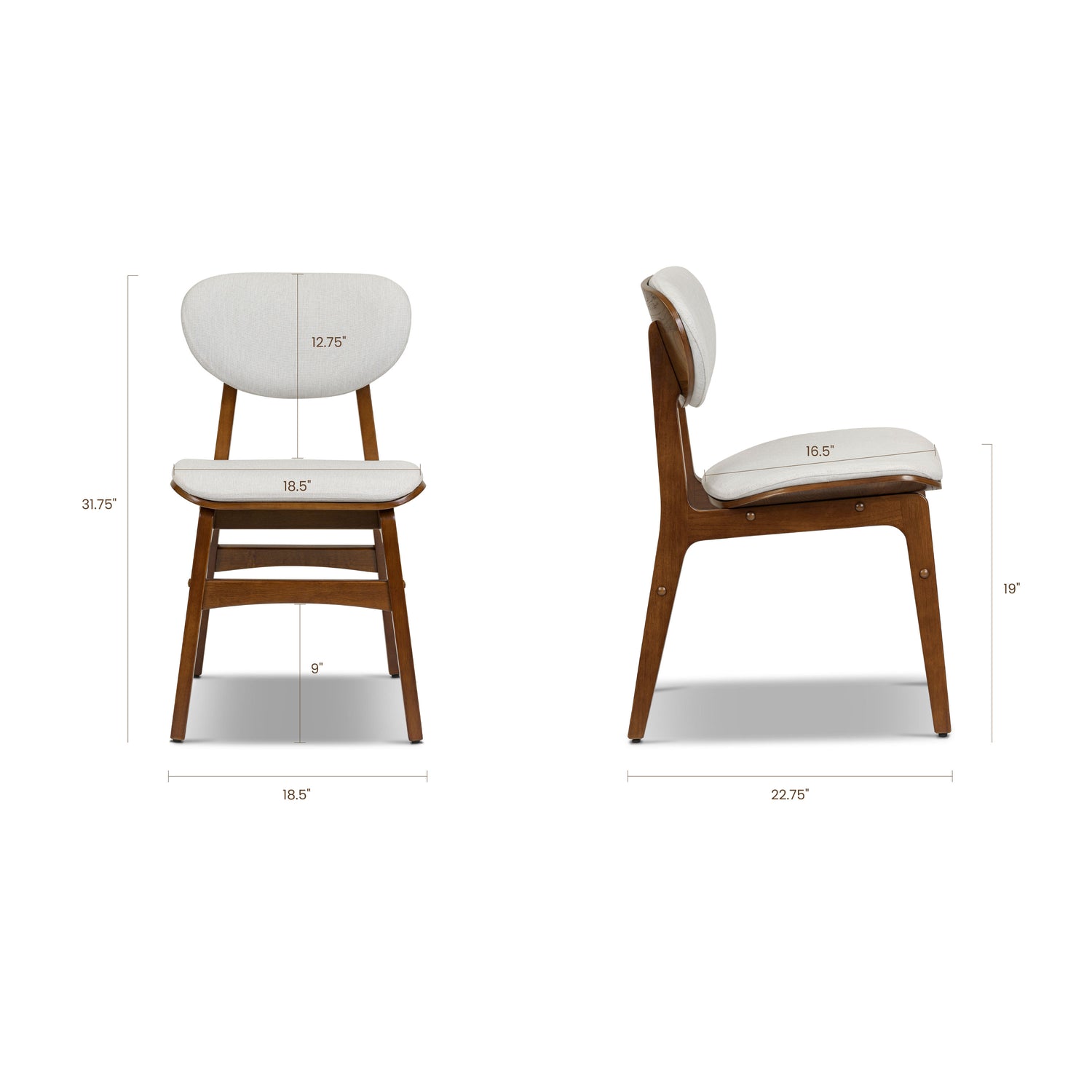 Finnley Dining Chair with Removable / Washable Covers | Pearlstone Ivory | Set of 2 