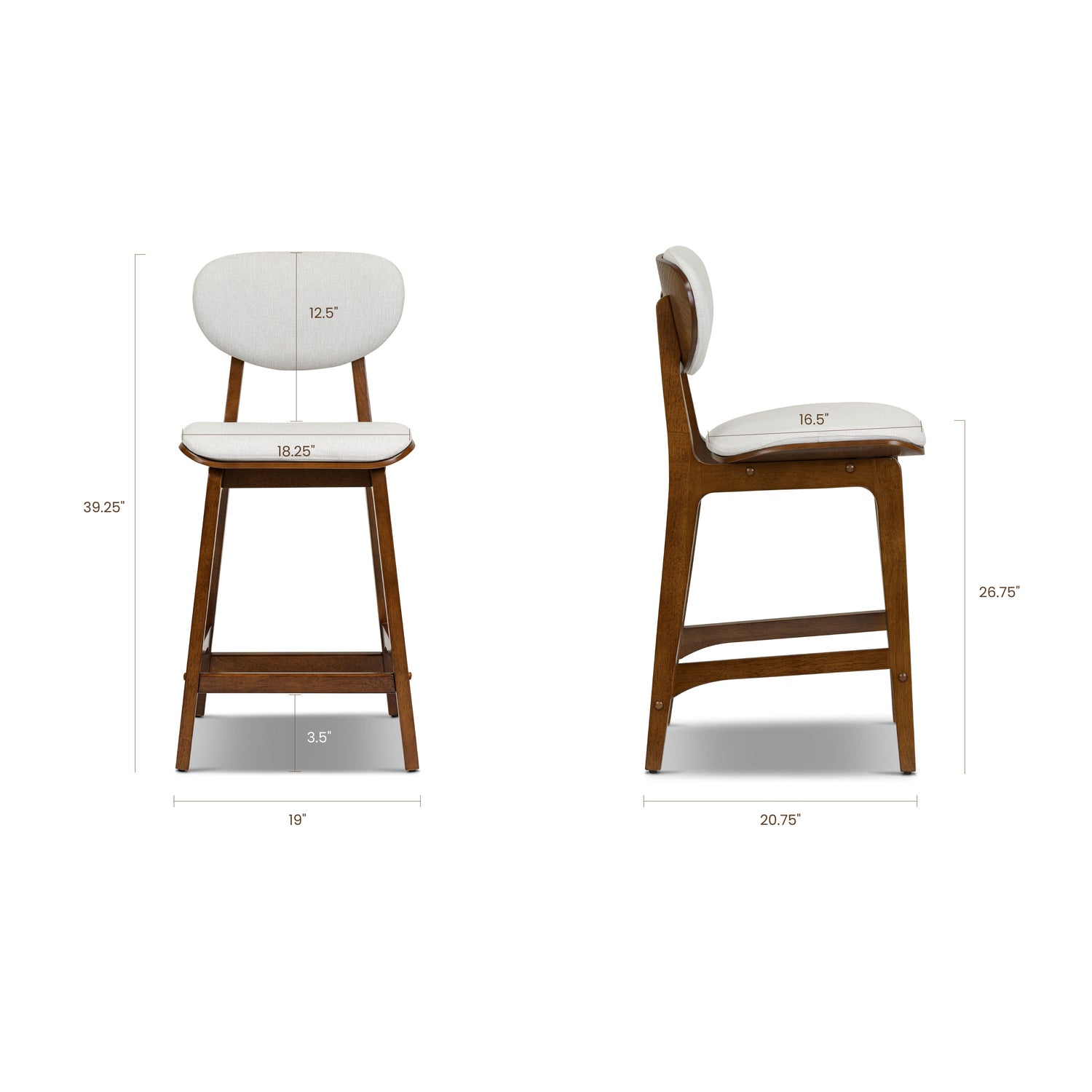 Finnley Counter Stool with Removable  / Washable Covers | Pearlstone Ivory 