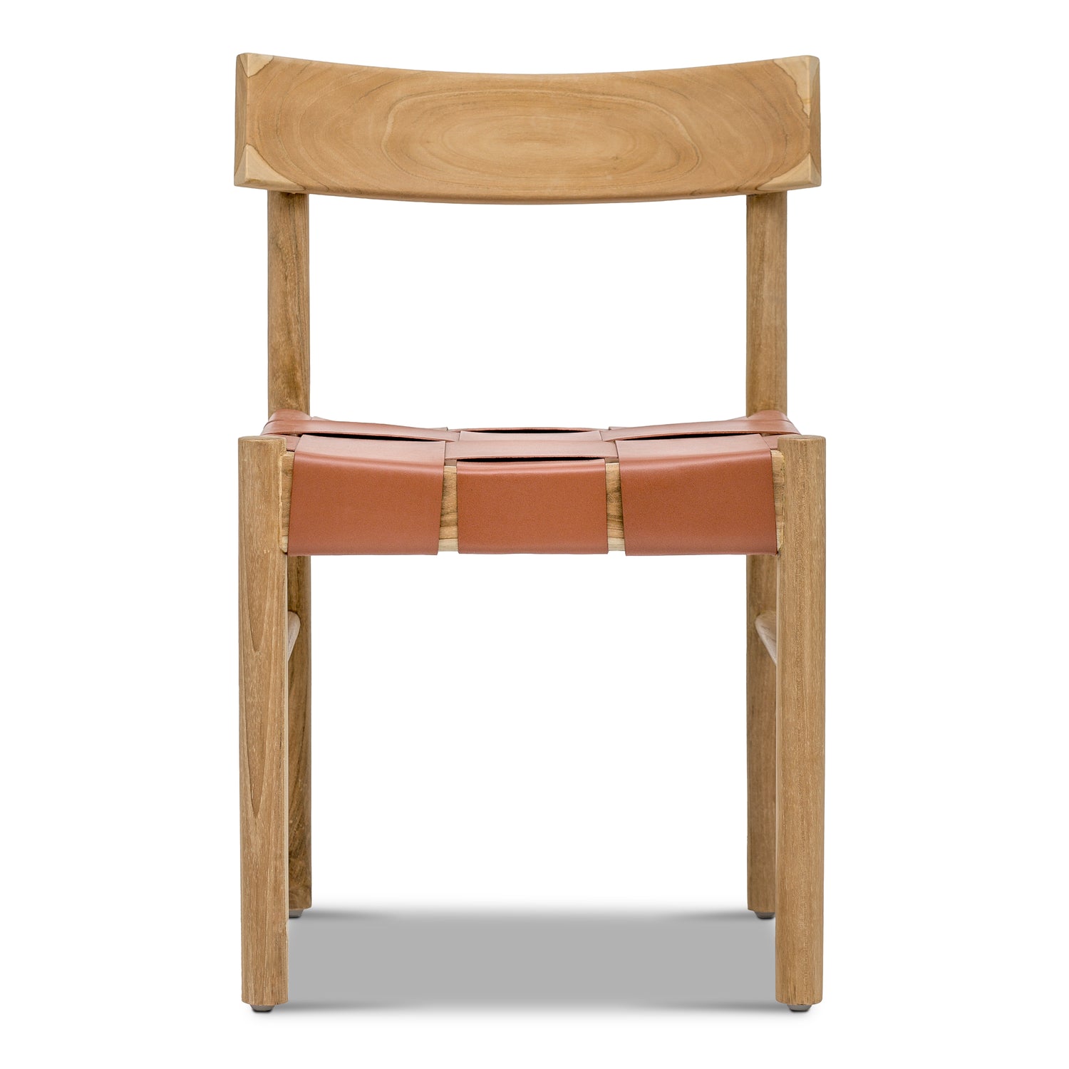 Zadar Teak & Leather Dining Chair | Fauve Tan 