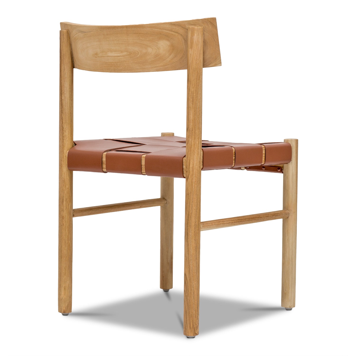 Zadar Teak & Leather Dining Chair | Fauve Tan 