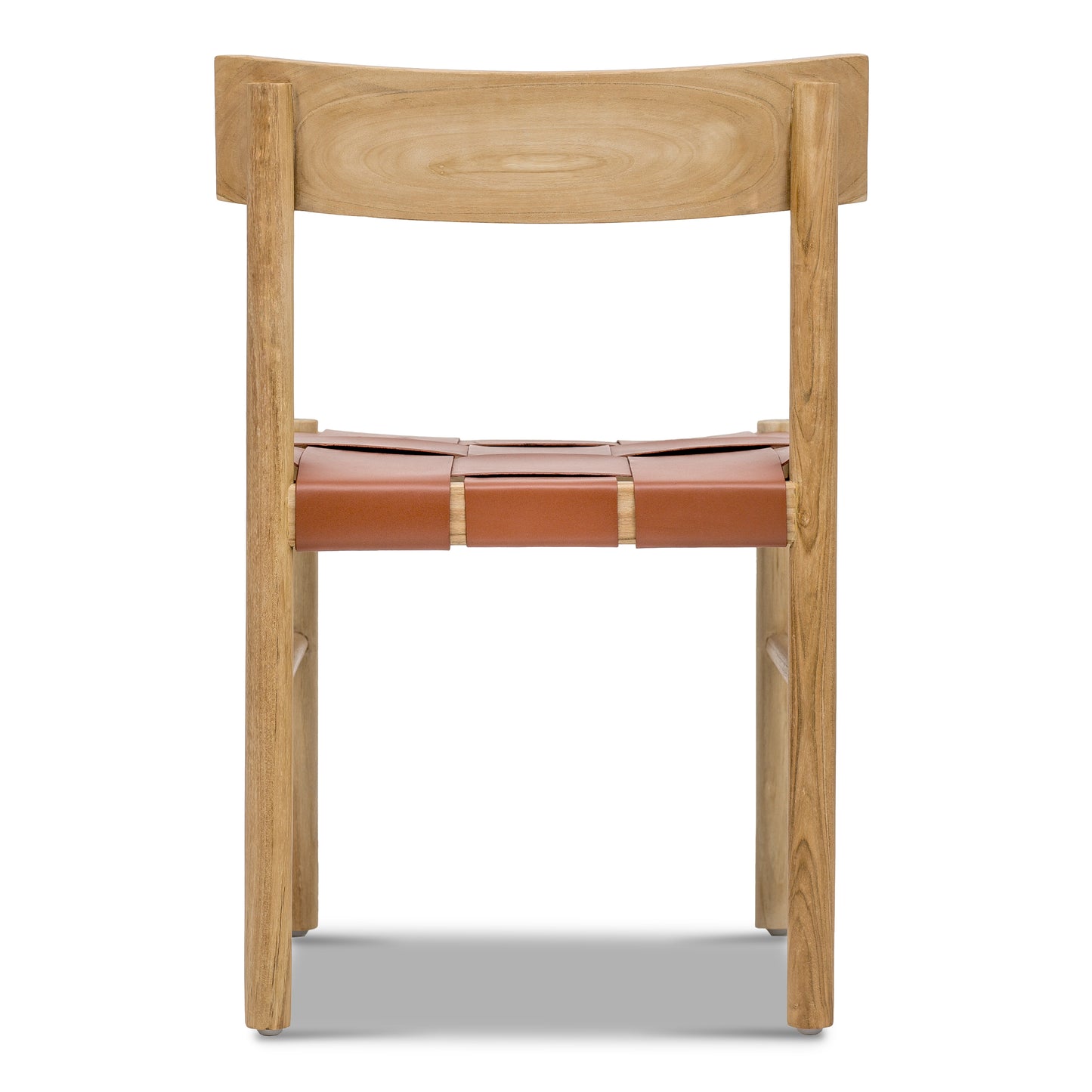 Zadar Teak & Leather Dining Chair | Fauve Tan