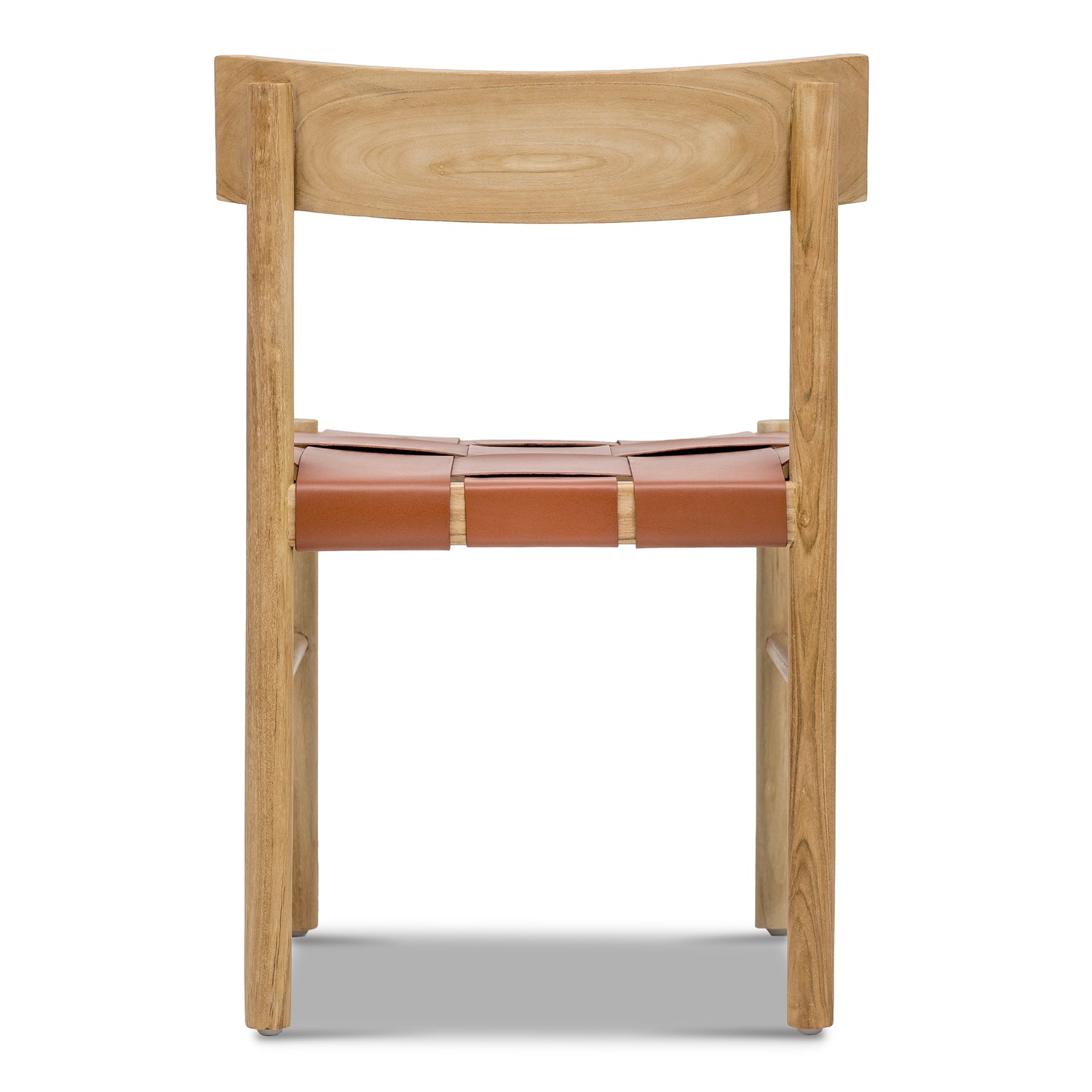 Zadar Teak & Leather Dining Chair | Fauve Tan 