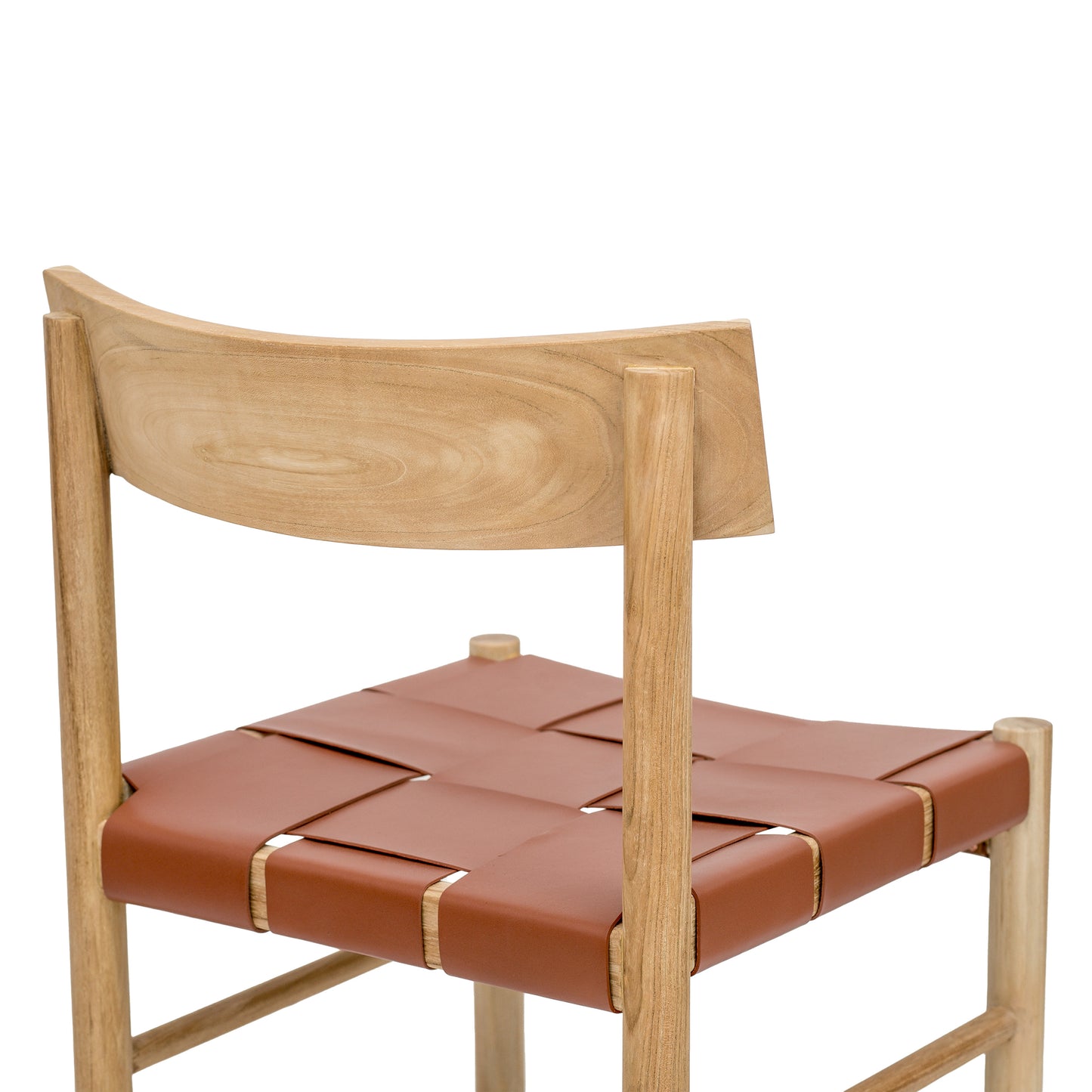 Zadar Teak & Leather Dining Chair | Fauve Tan