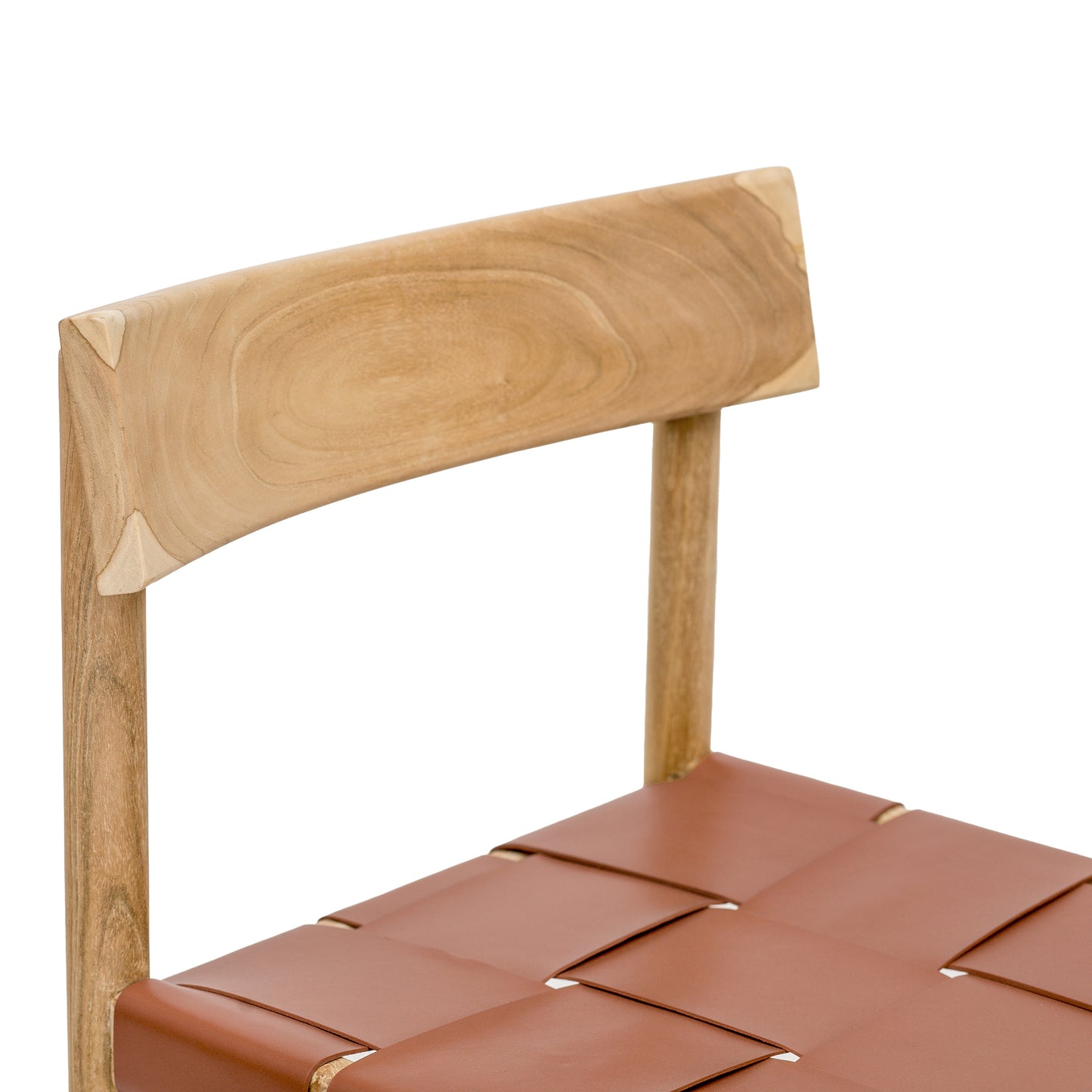 Zadar Teak & Leather Dining Chair | Fauve Tan