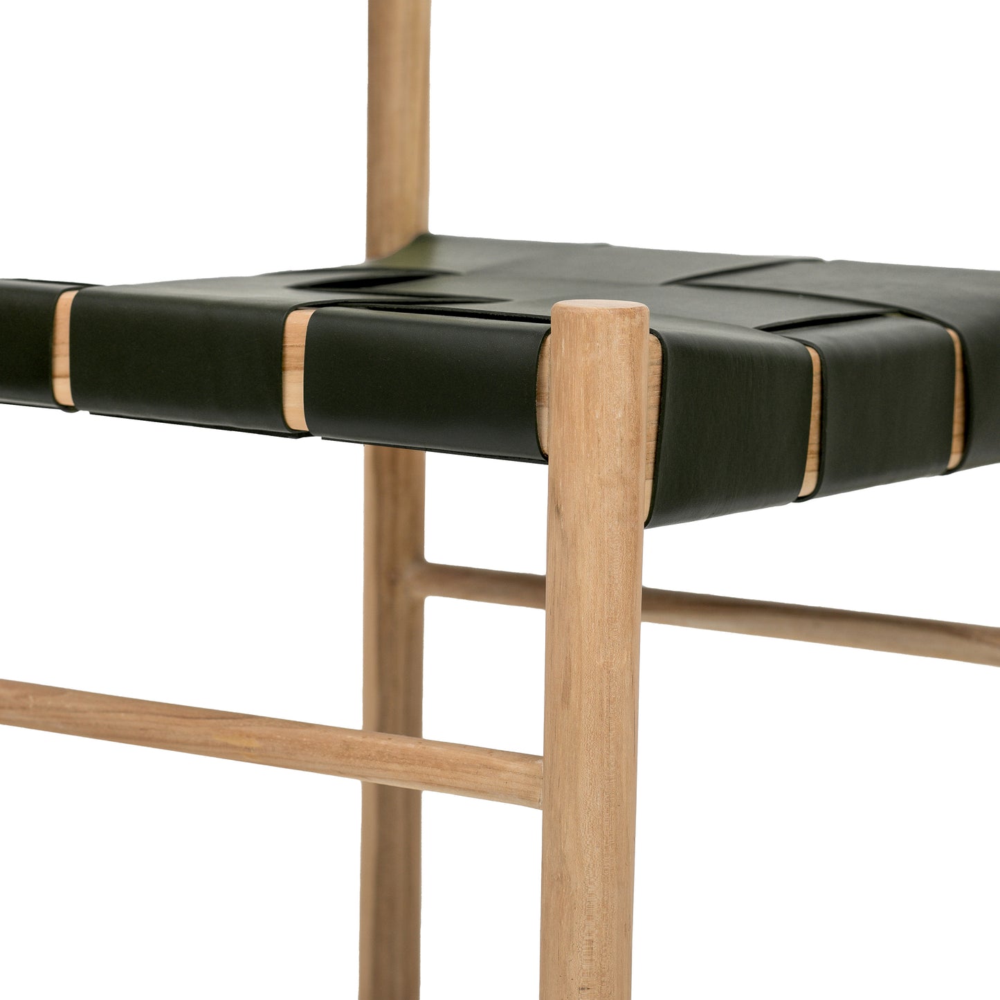 Zadar Teak & Leather Dining Chair | Hunter Green
