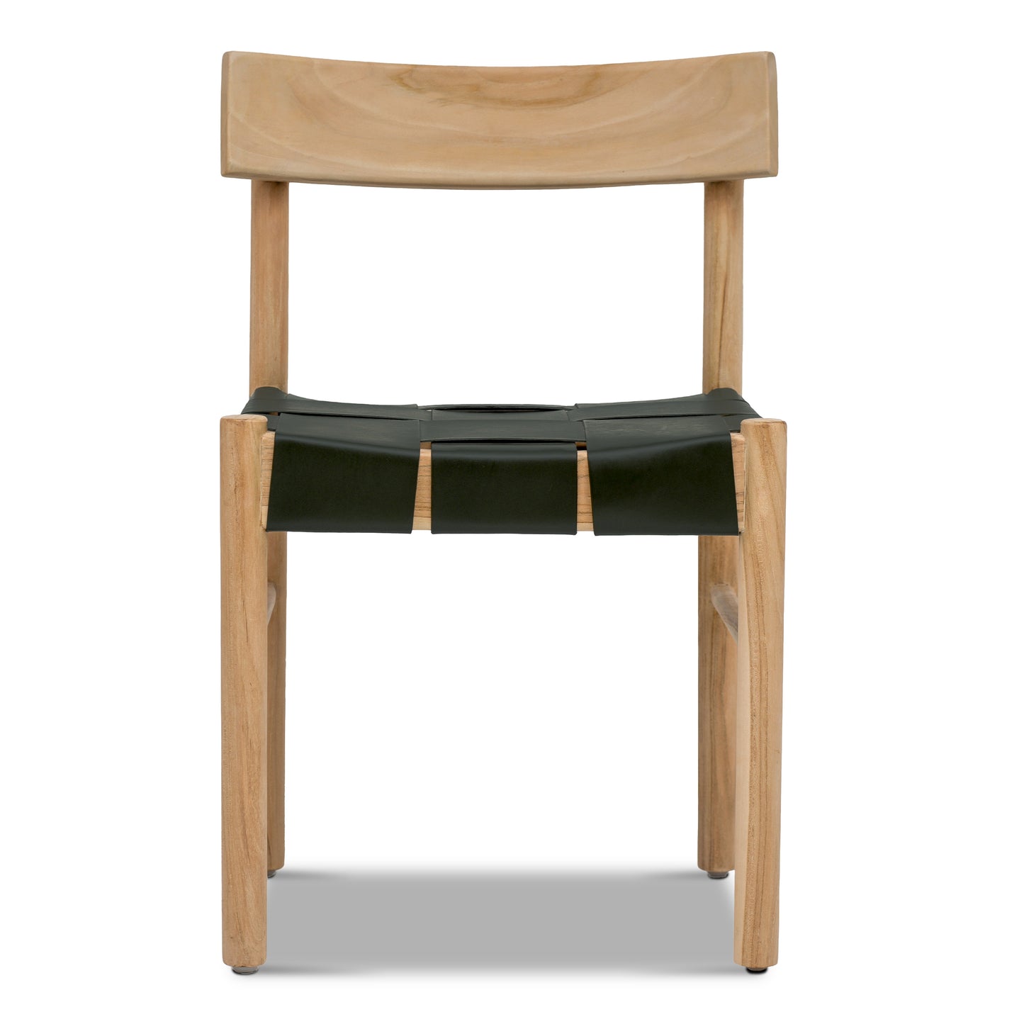 Zadar Teak & Leather Dining Chair | Hunter Green