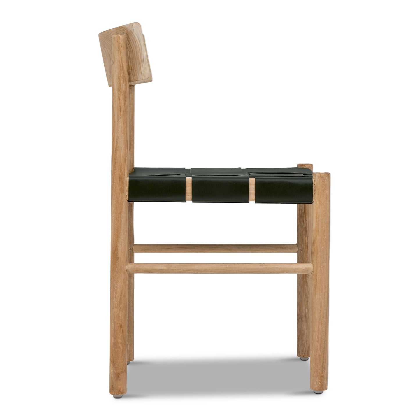 Zadar Teak & Leather Dining Chair | Hunter Green