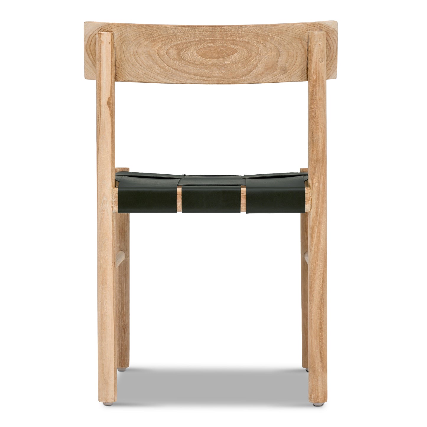 Zadar Teak & Leather Dining Chair | Hunter Green