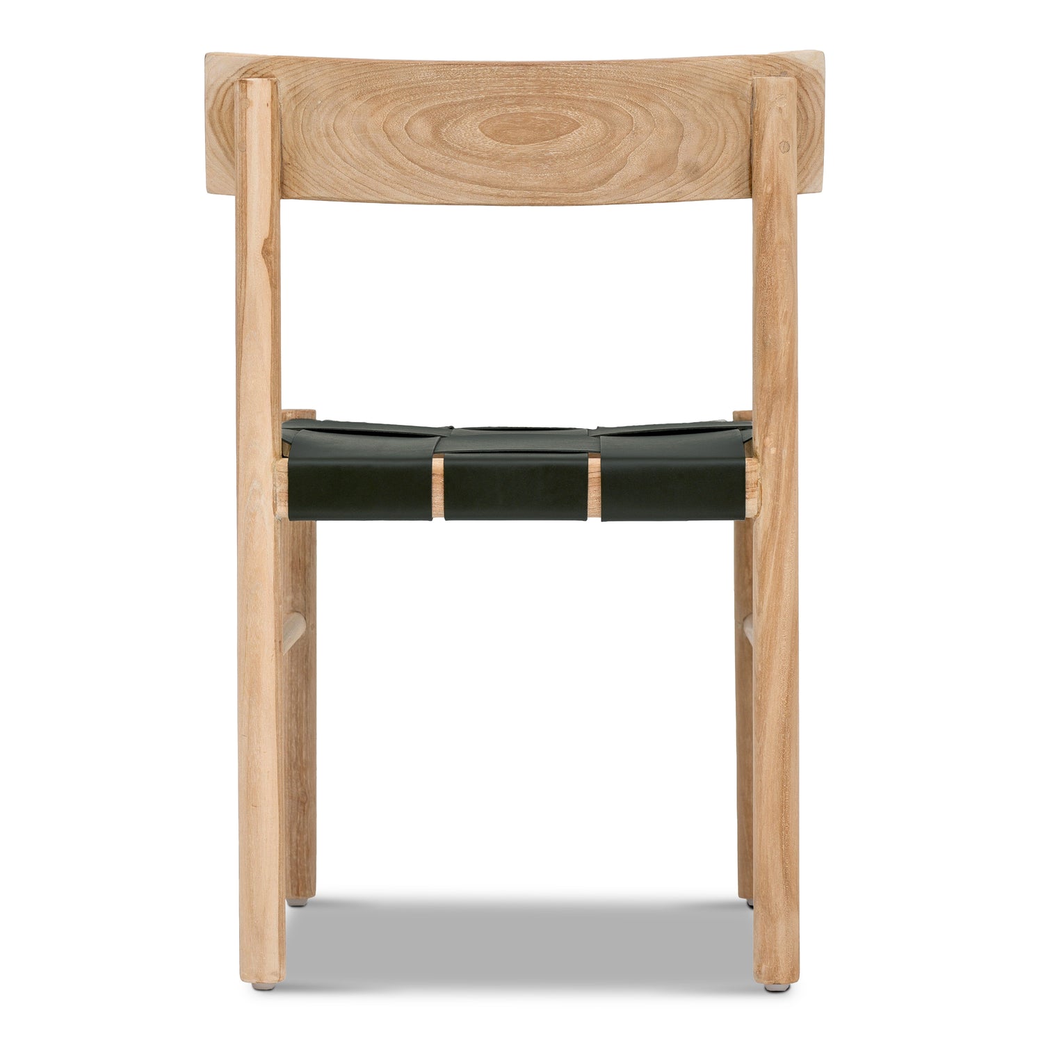 Zadar Teak & Leather Dining Chair | Hunter Green 