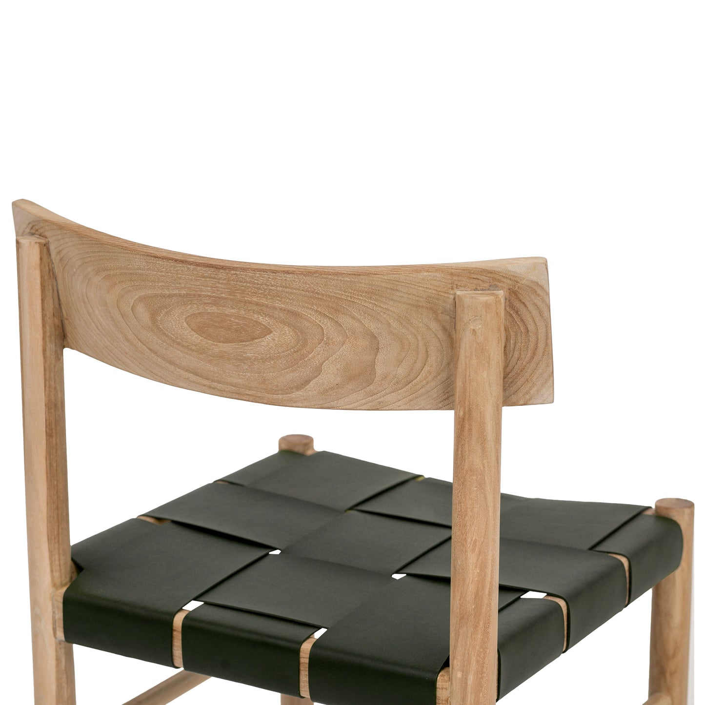 Zadar Teak & Leather Dining Chair | Hunter Green