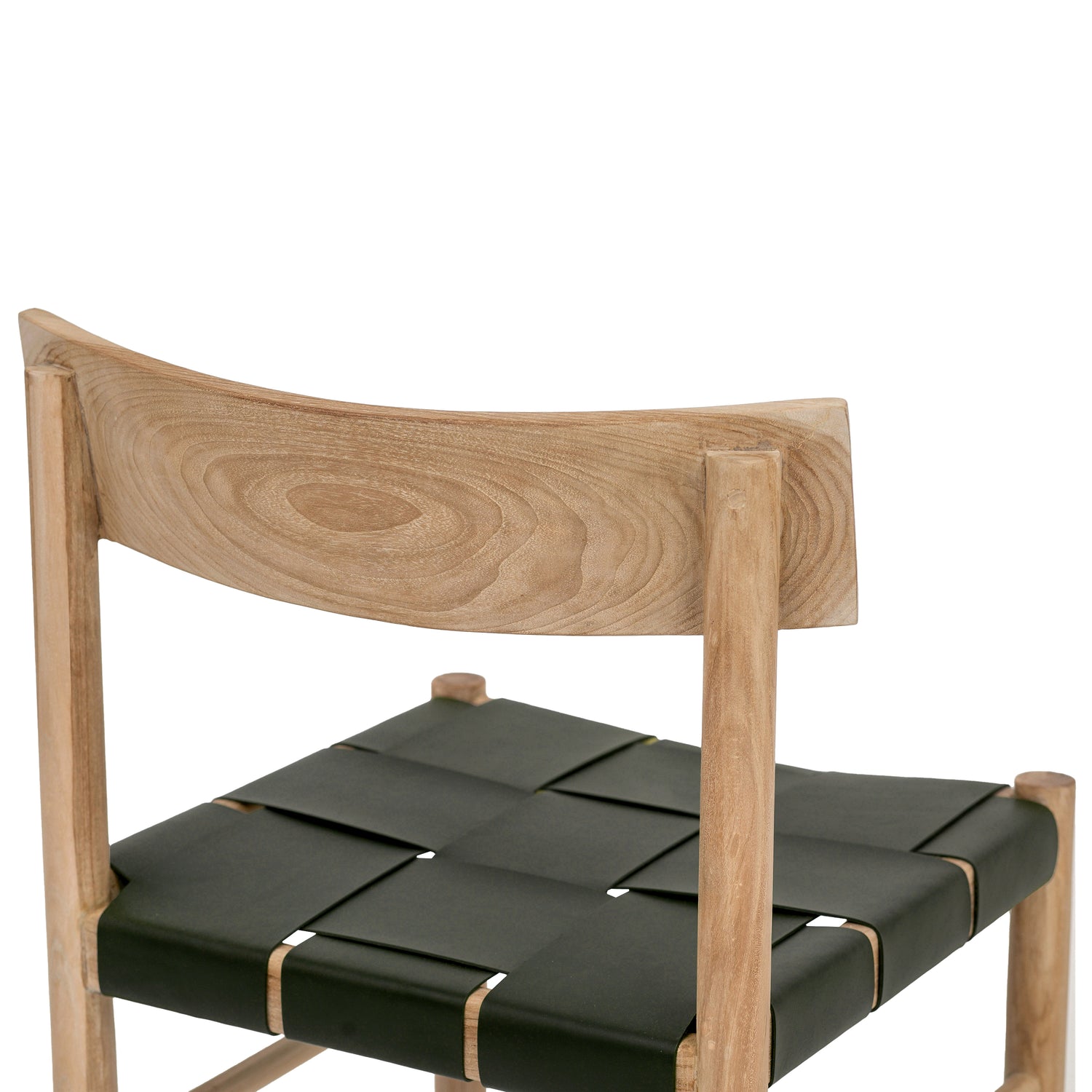 Zadar Teak & Leather Dining Chair | Hunter Green 