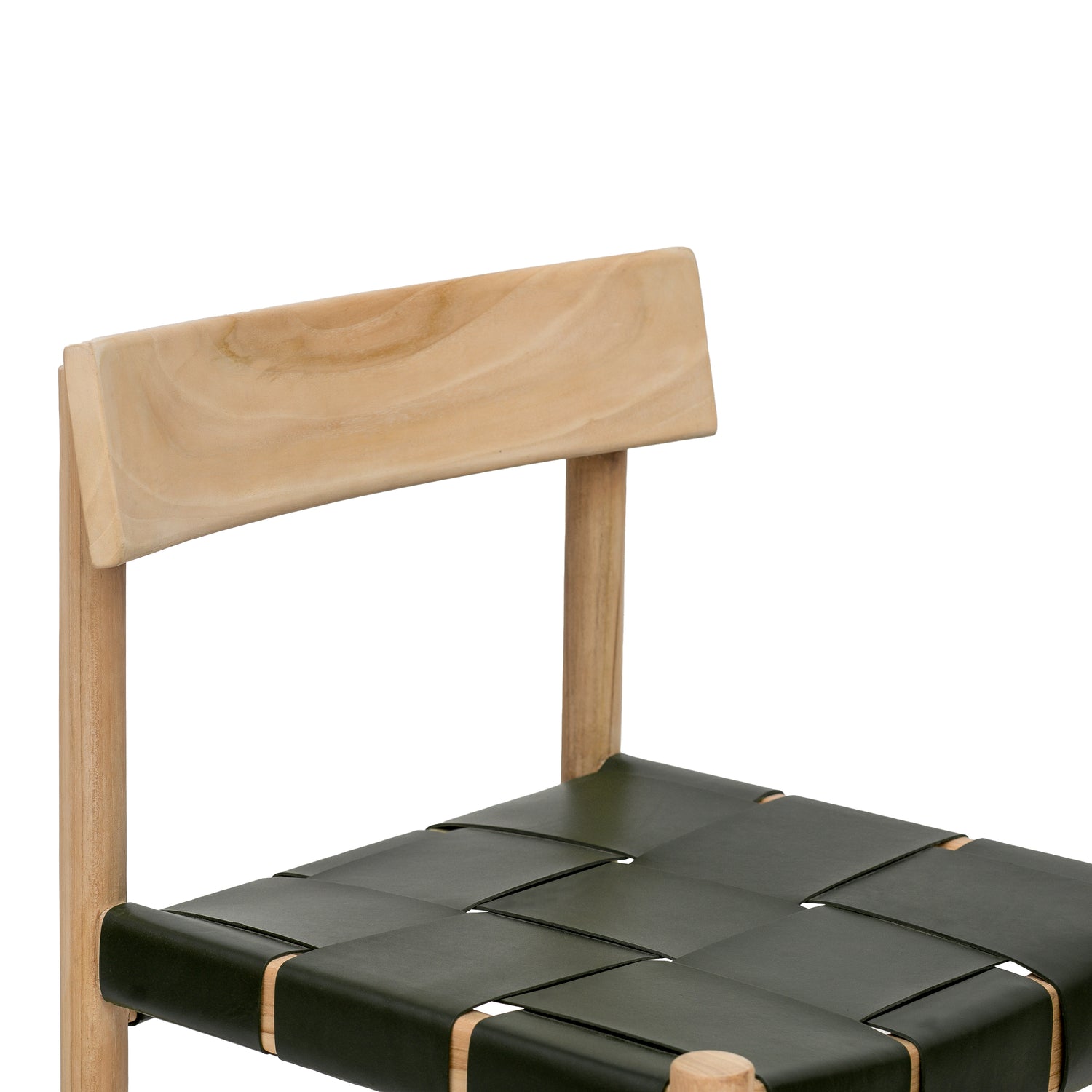 Zadar Teak & Leather Dining Chair | Hunter Green 