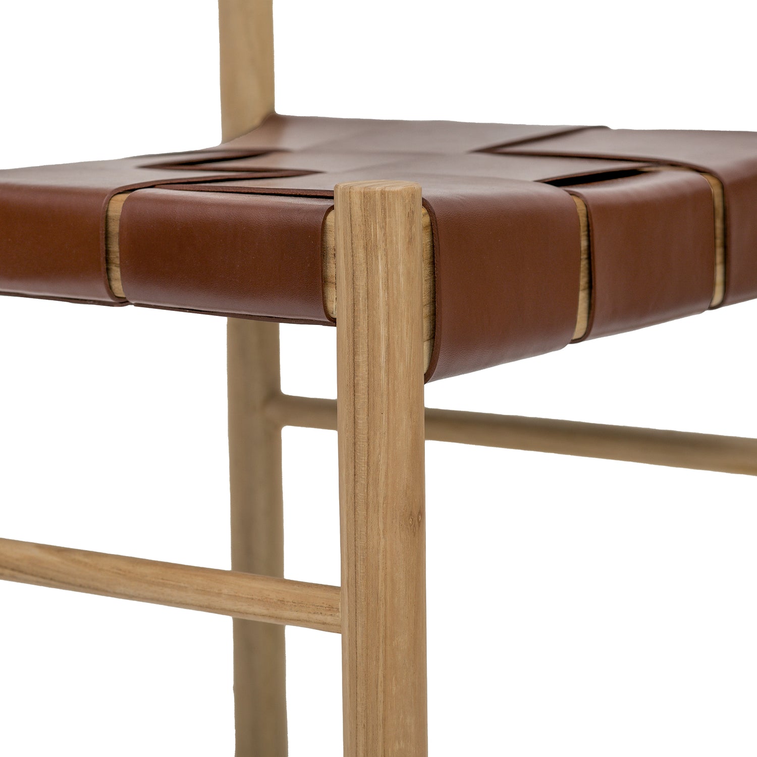 Zadar Teak & Leather Dining Chair | Molten Brown 