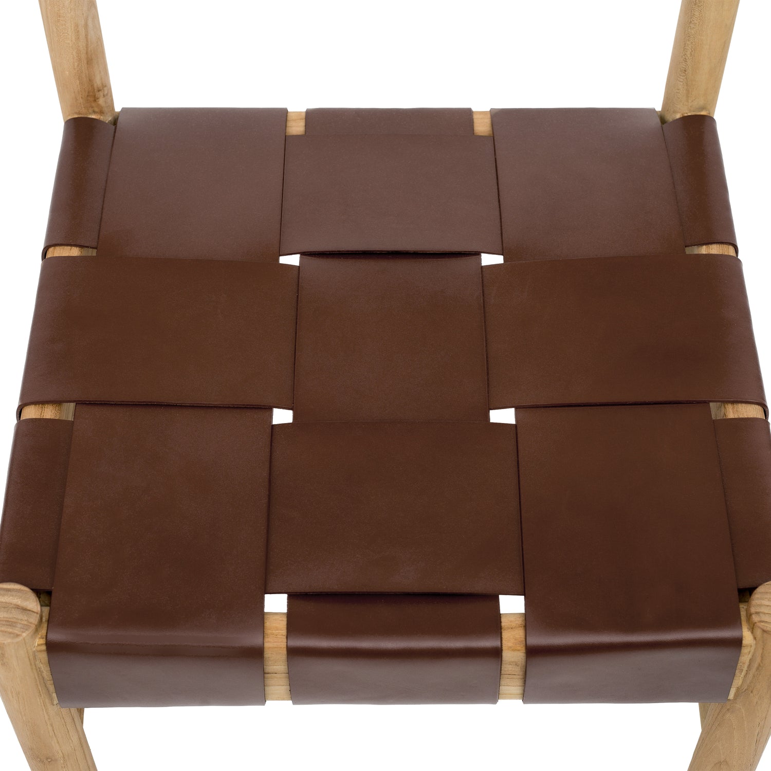 Zadar Teak & Leather Dining Chair | Molten Brown 