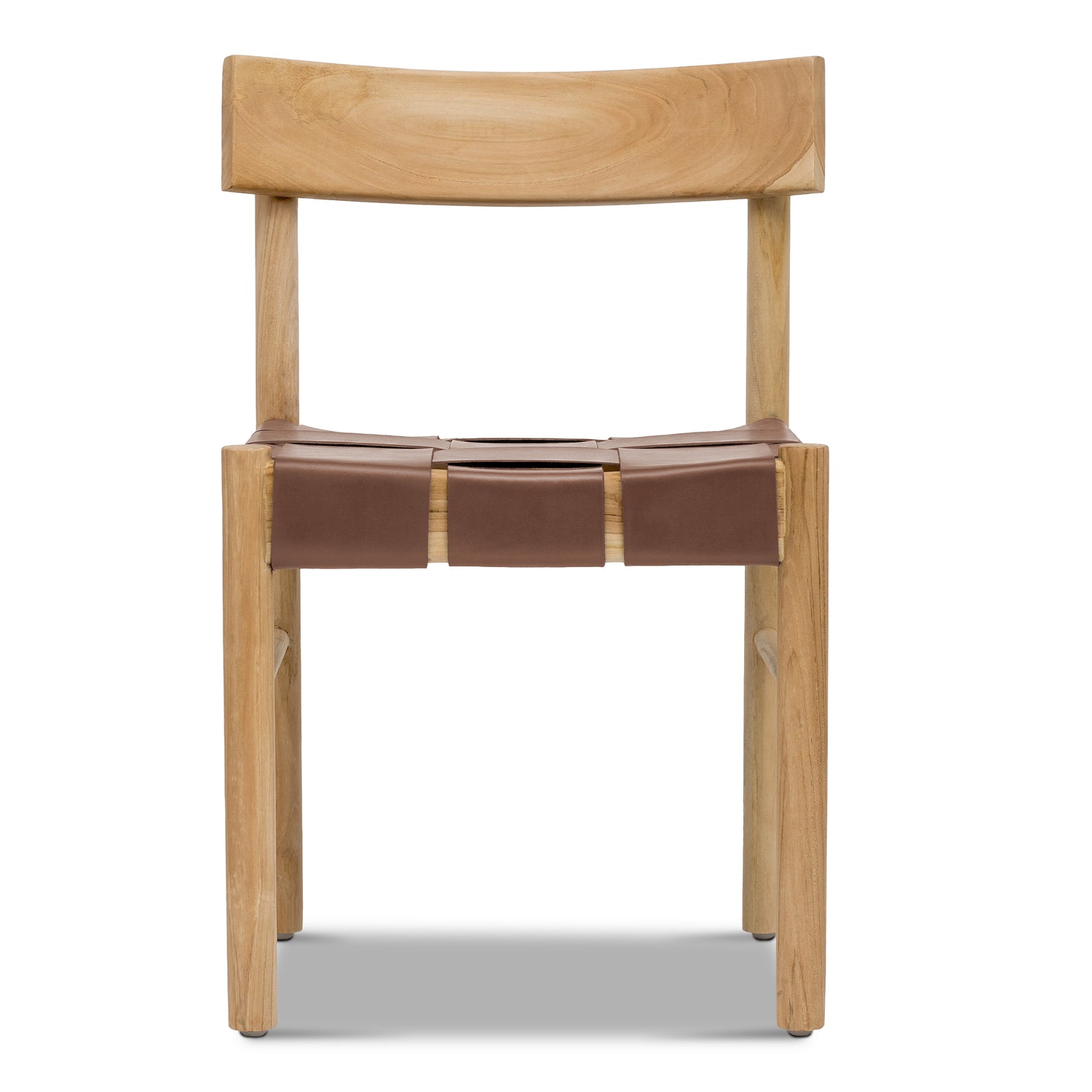 Zadar Teak & Leather Dining Chair | Molten Brown 
