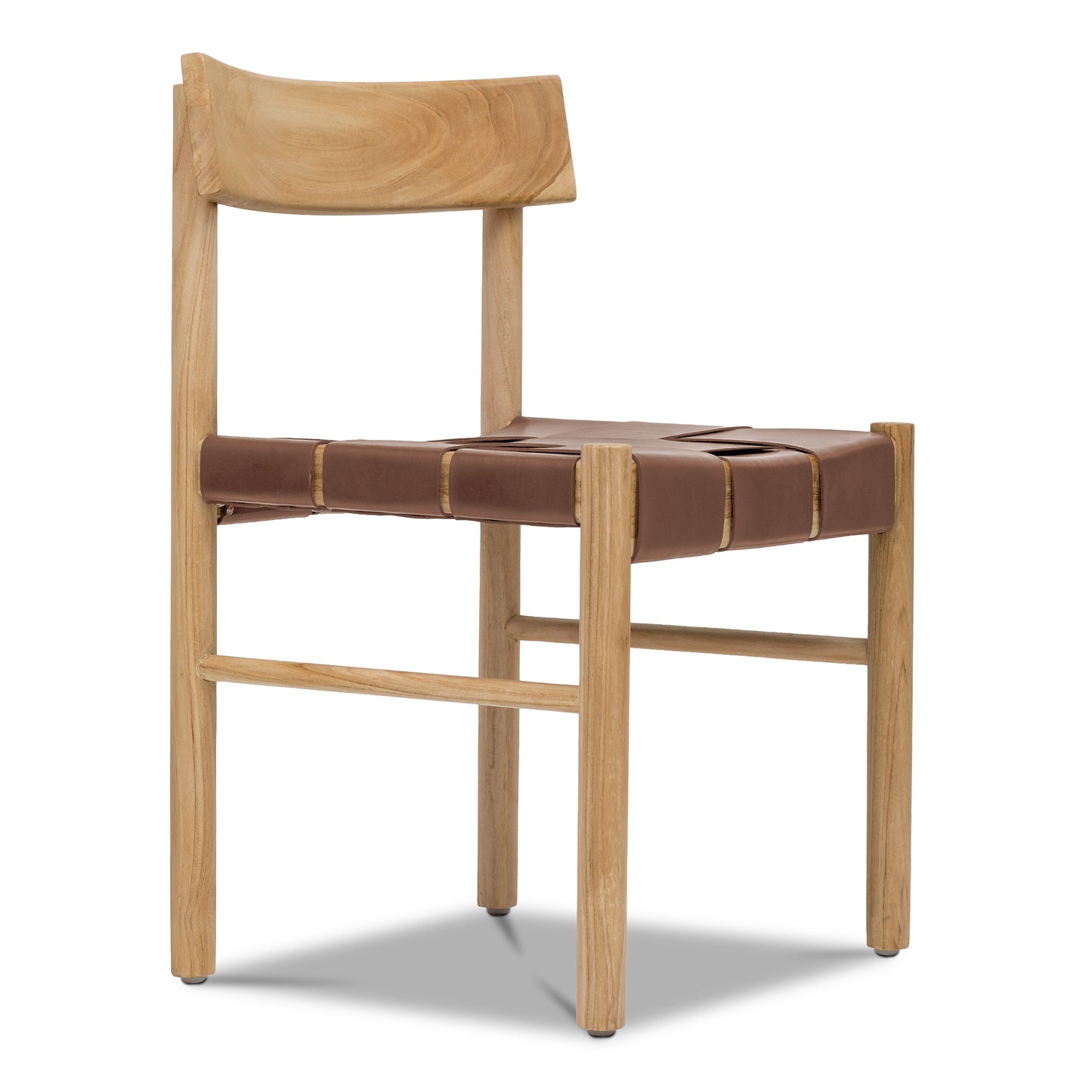 Zadar Teak & Leather Dining Chair | Molten Brown