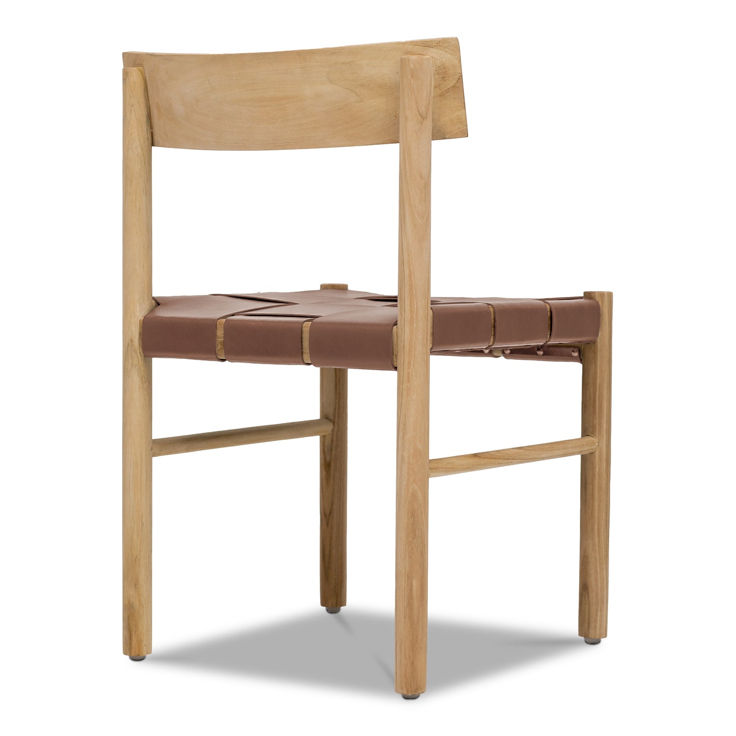 Zadar Teak & Leather Dining Chair | Molten Brown