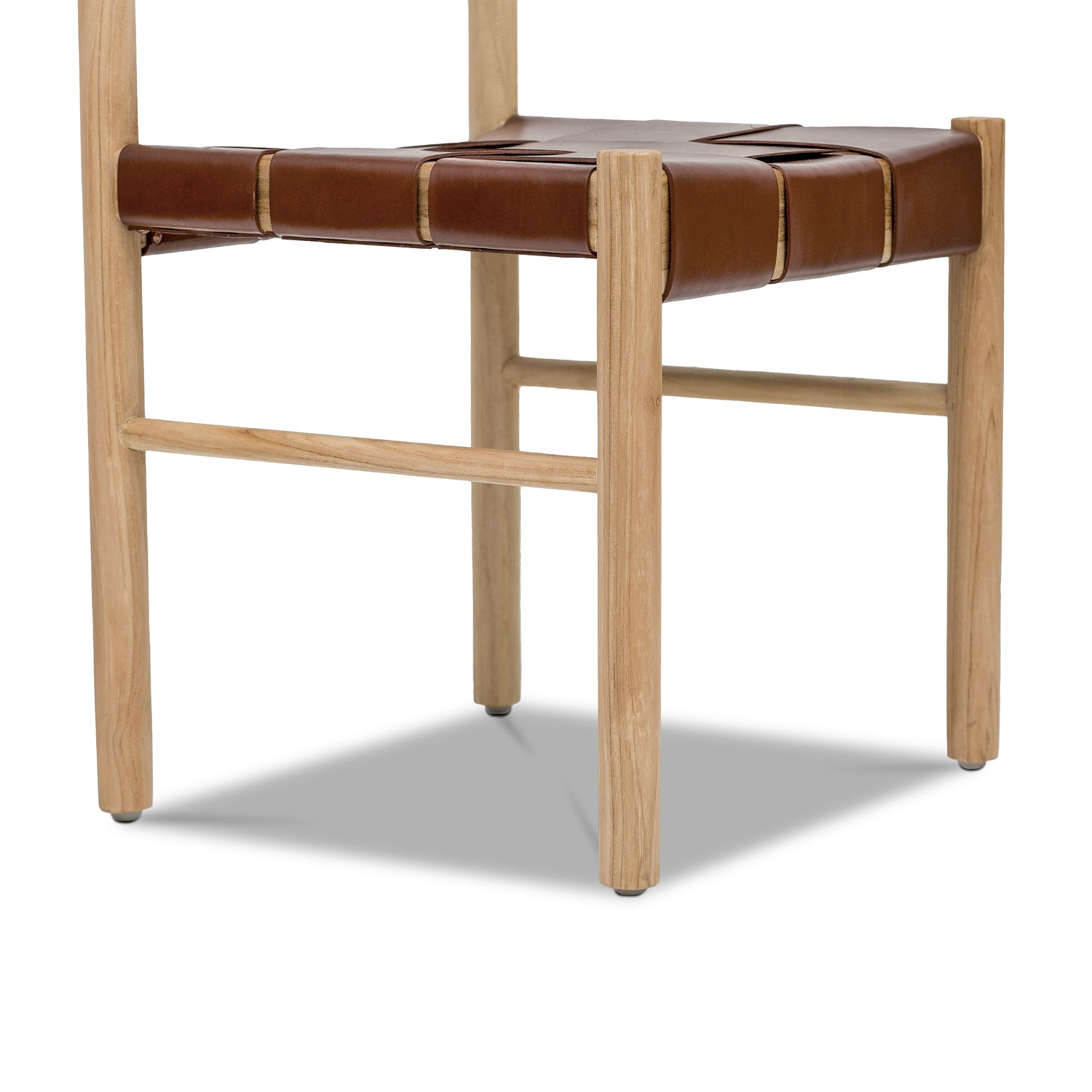 Zadar Teak & Leather Dining Chair | Molten Brown 