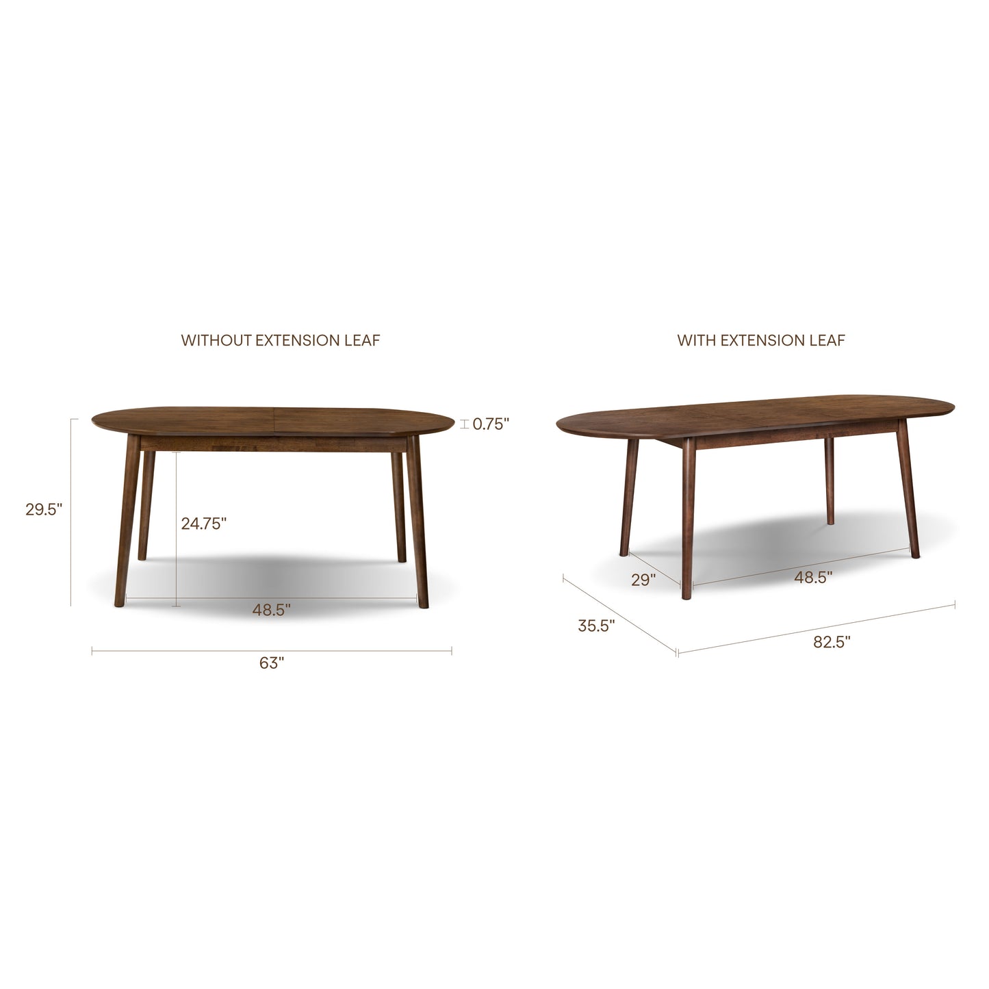 Svalbard Extendable Dining Table (63"-82.5") | Tundra Brown
