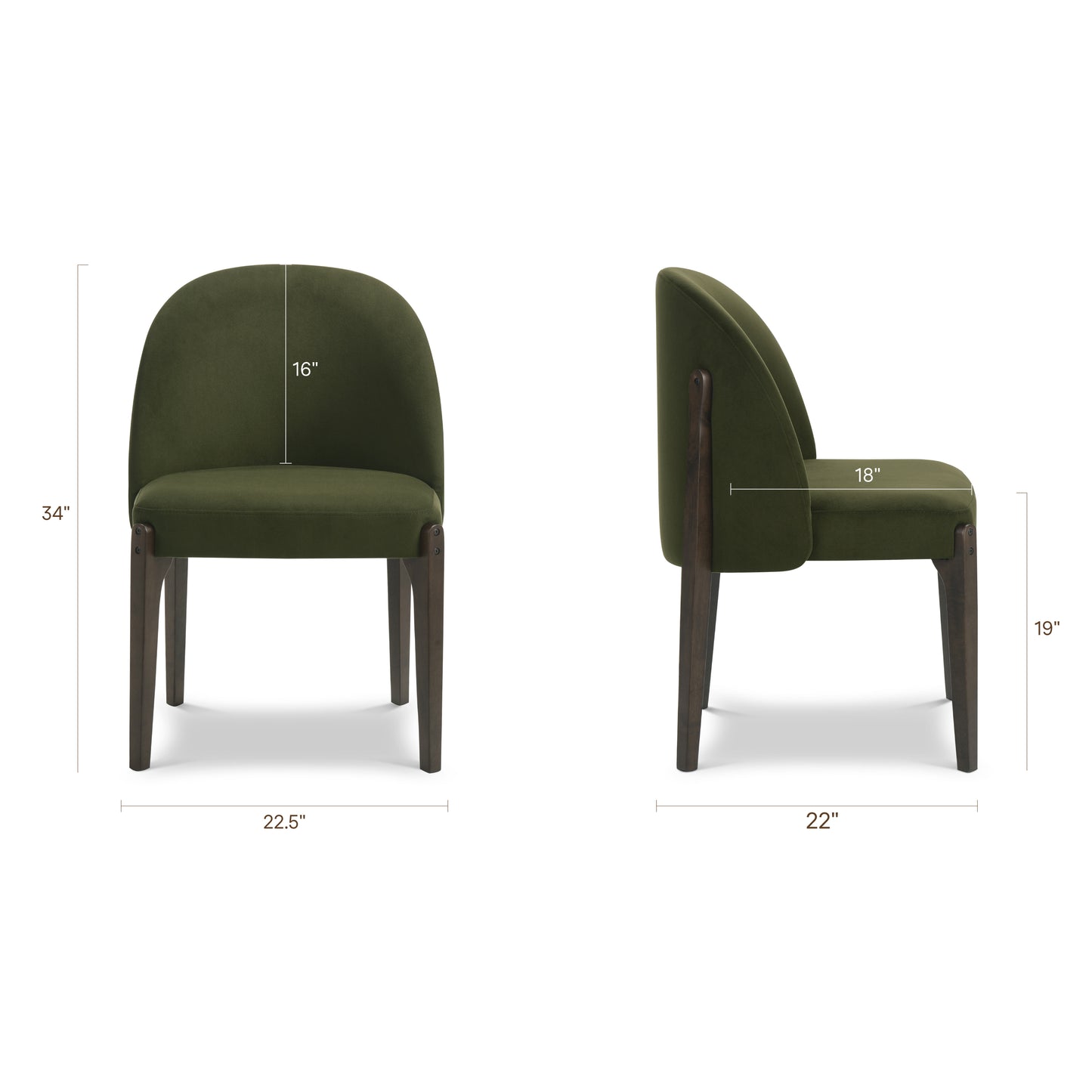 Pietta Dining Chair | Cedar Green | Set of 2